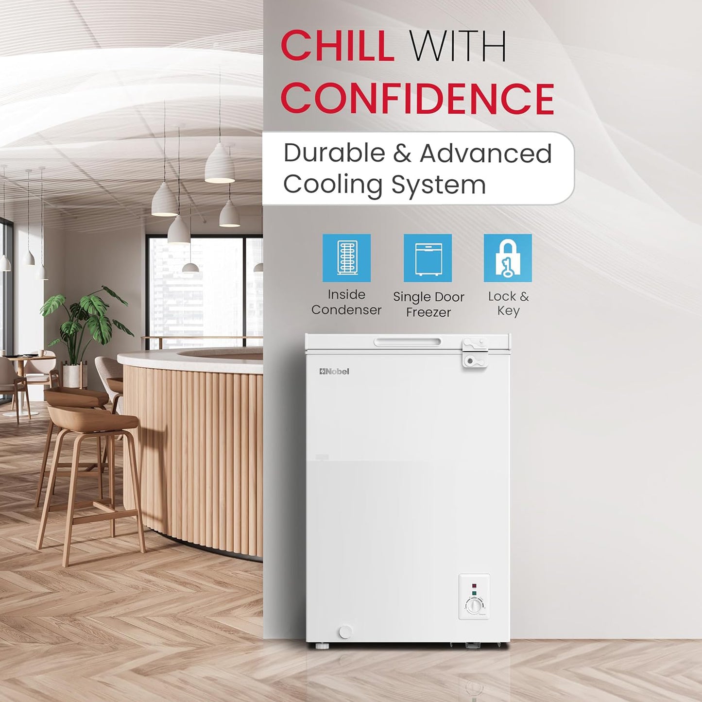 Nobel 145L Single Door Chest Freezer, NCF145
