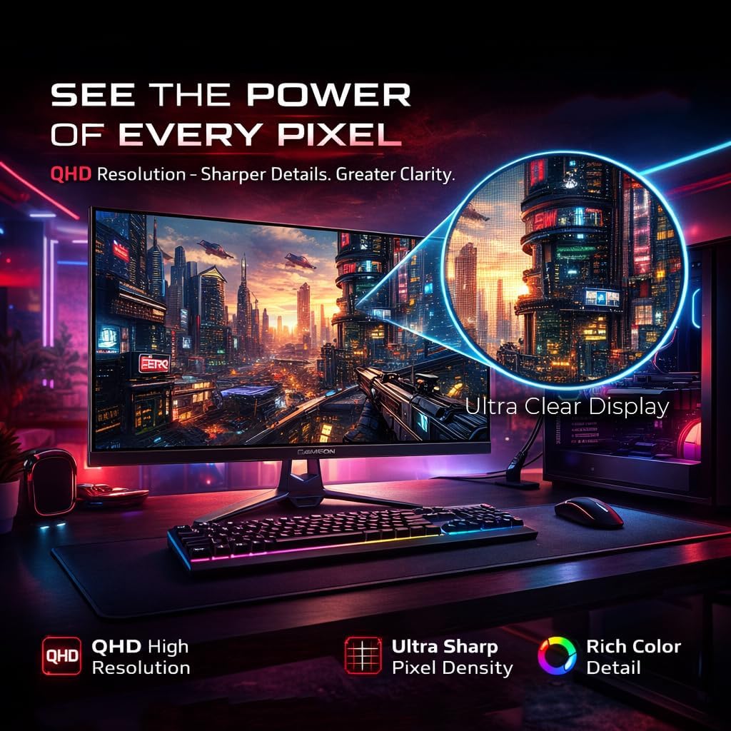 Gameon 27 inch Fast IPS QHD Gaming Monitor - 120Hz, GOES27QHD120IPS