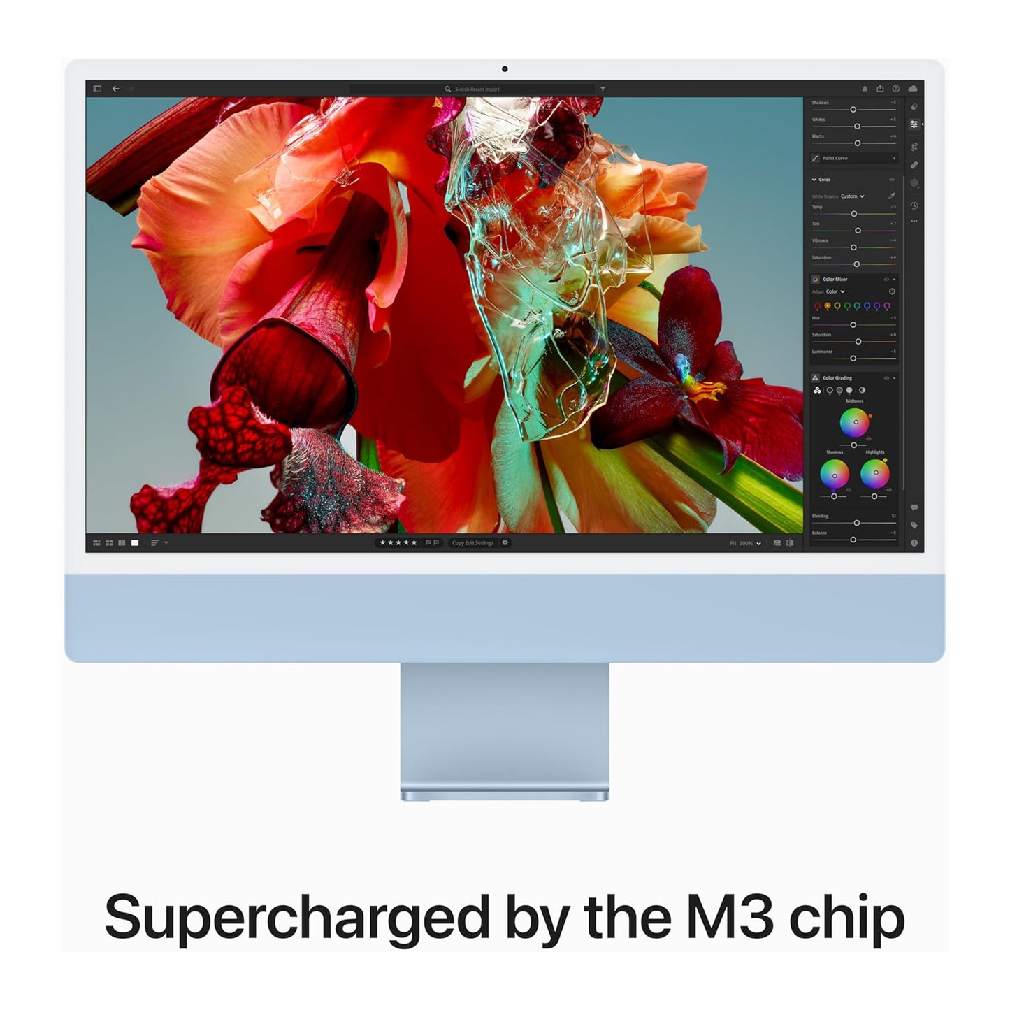 Apple 2023 iMac (24-inch, Apple M3 chip with 8‑core CPU and 8‑core GPU, 8GB Unified Memory, 512GB) - Blue