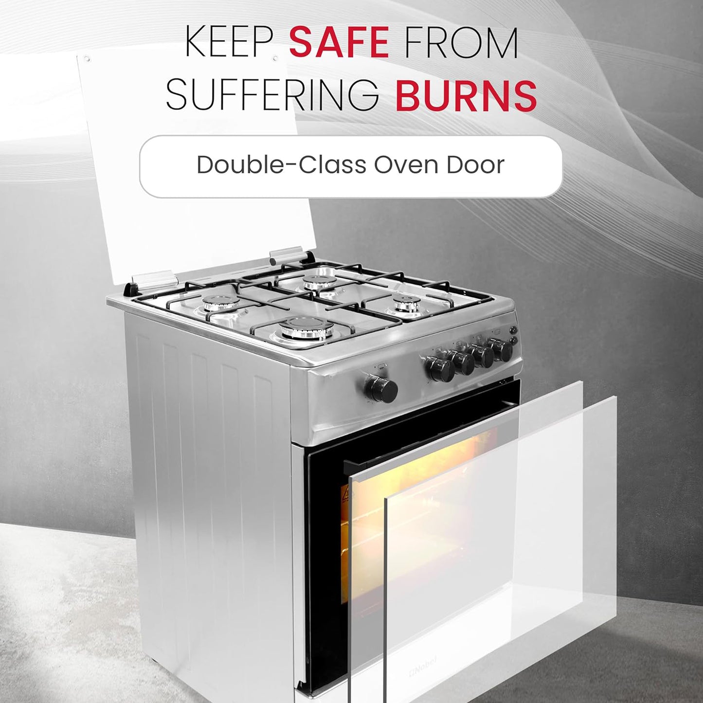 Nobel 60X60Cm 4 Burner Cooking Range, NGC6611