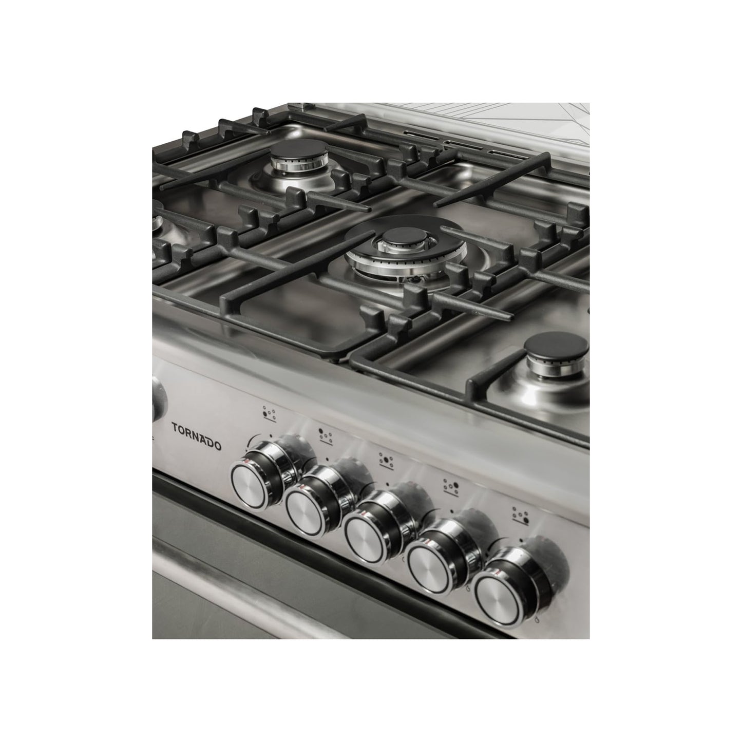 Tornado 90X60 Cm 5 Burner Cooking Range, 9T10HLA1X0ASG