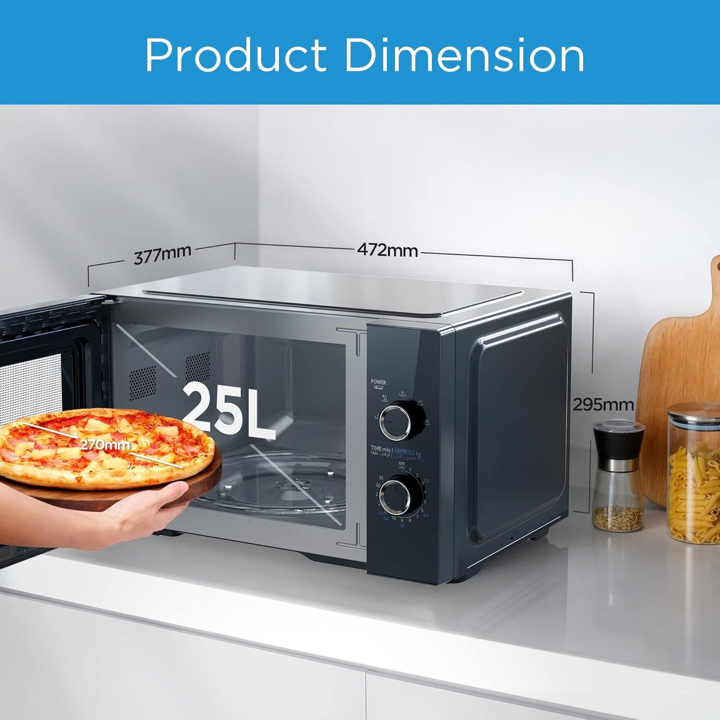 Midea 25 Liters Solo Microwave Oven, MM8P022KG-BK