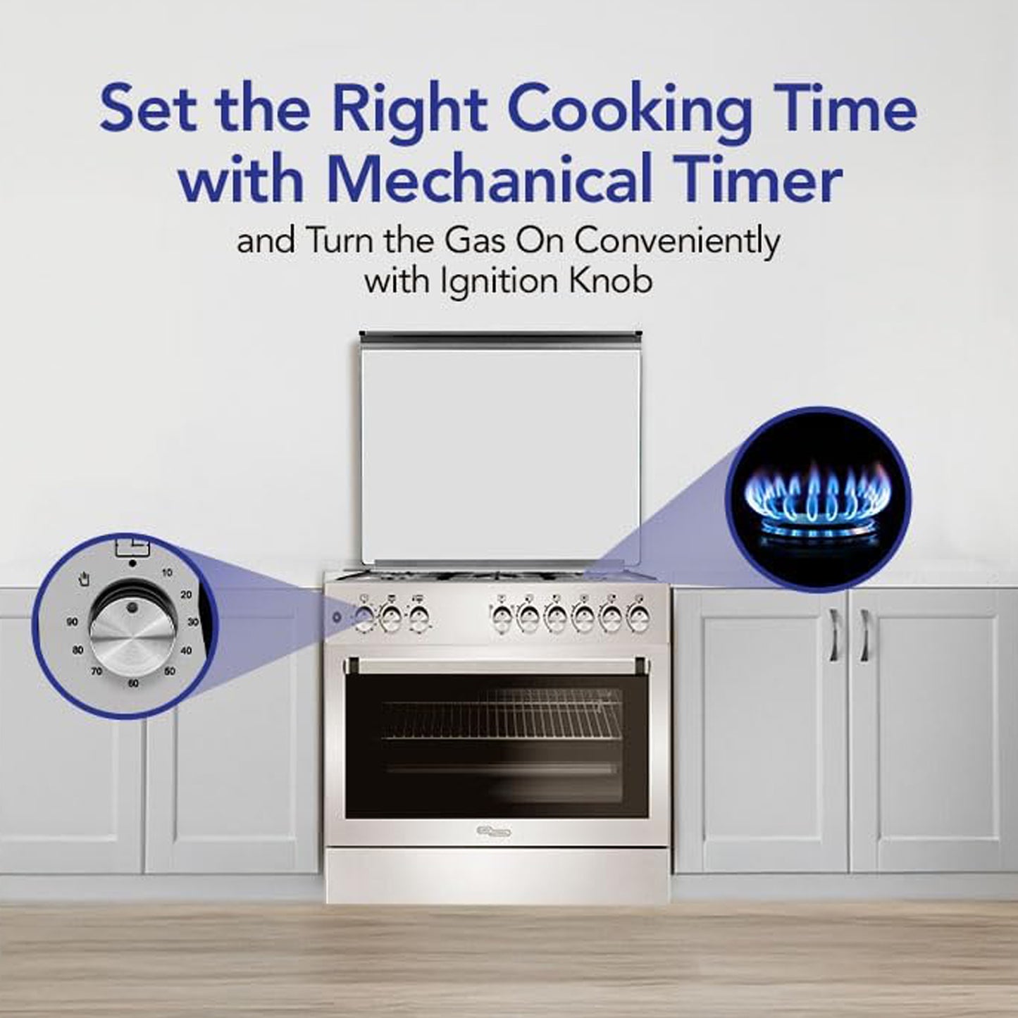 Super General 90X60 Cm 5 Burner Cooking Range with Turbo Fan, SGC9607FSHGF