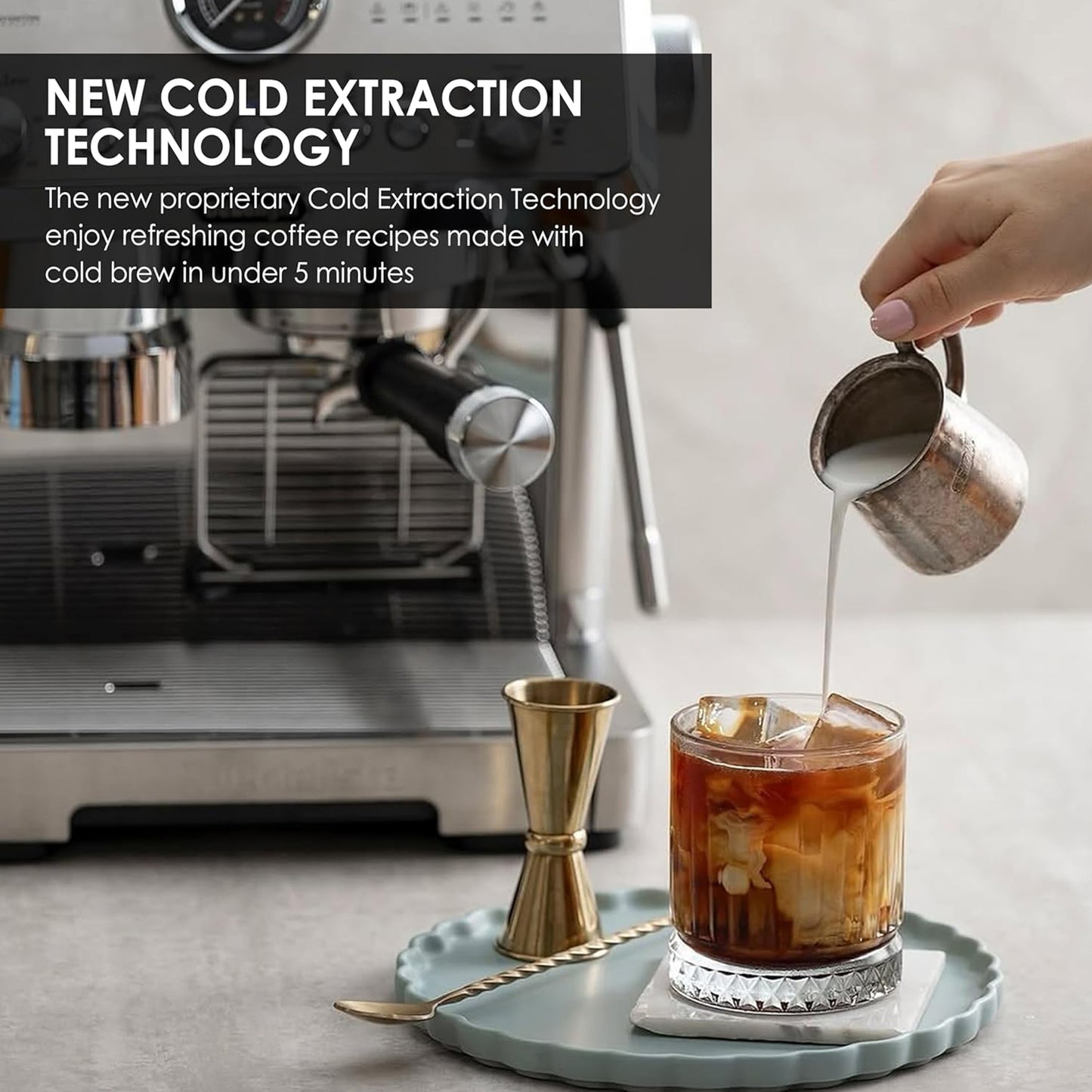 De'Longhi Cold Brew La Specialista Opera Semi-Automatic Barista Espresso Machine, EC9555.M