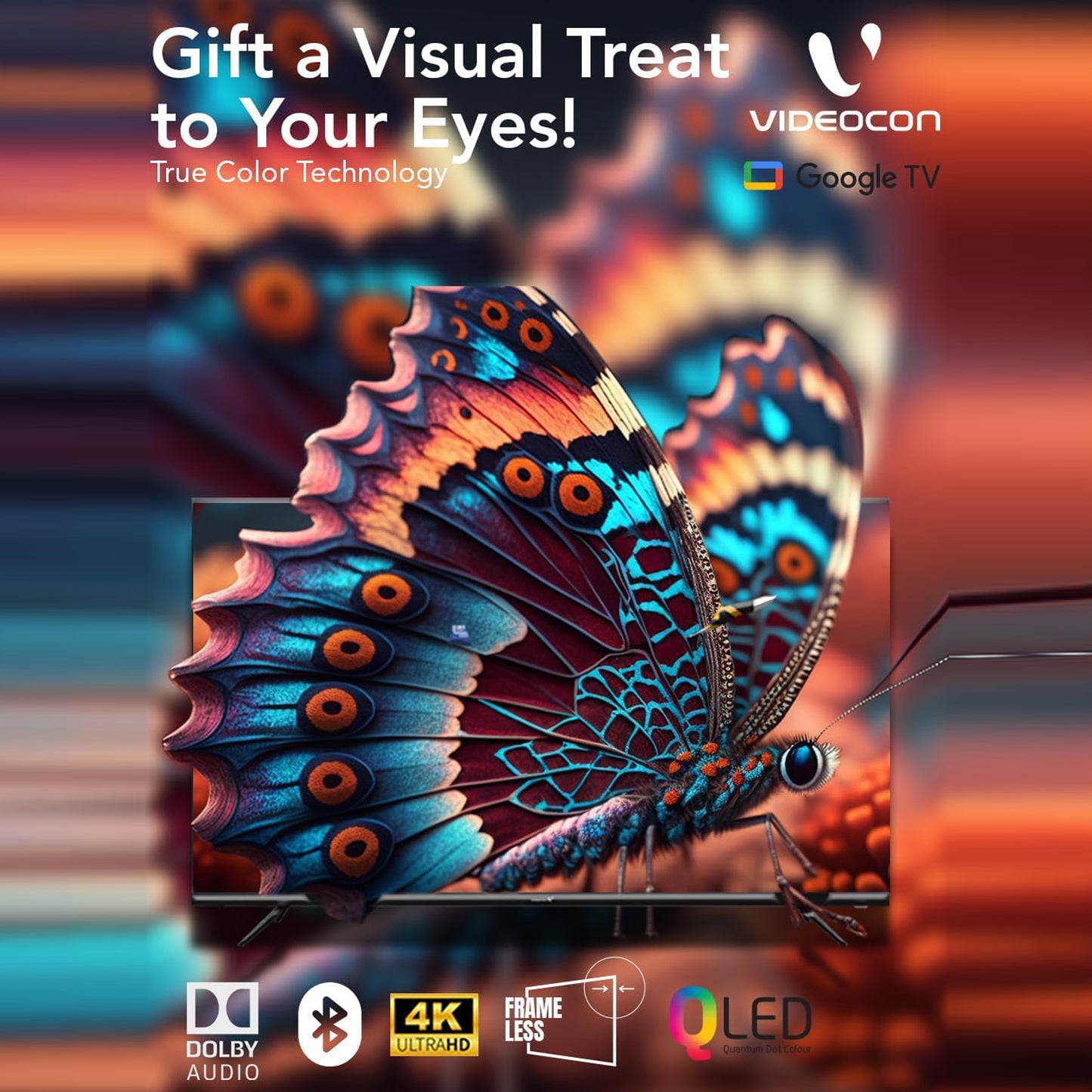 Videocon 100 inch Android Smart QLED TV - 4K, E100QLGT1100