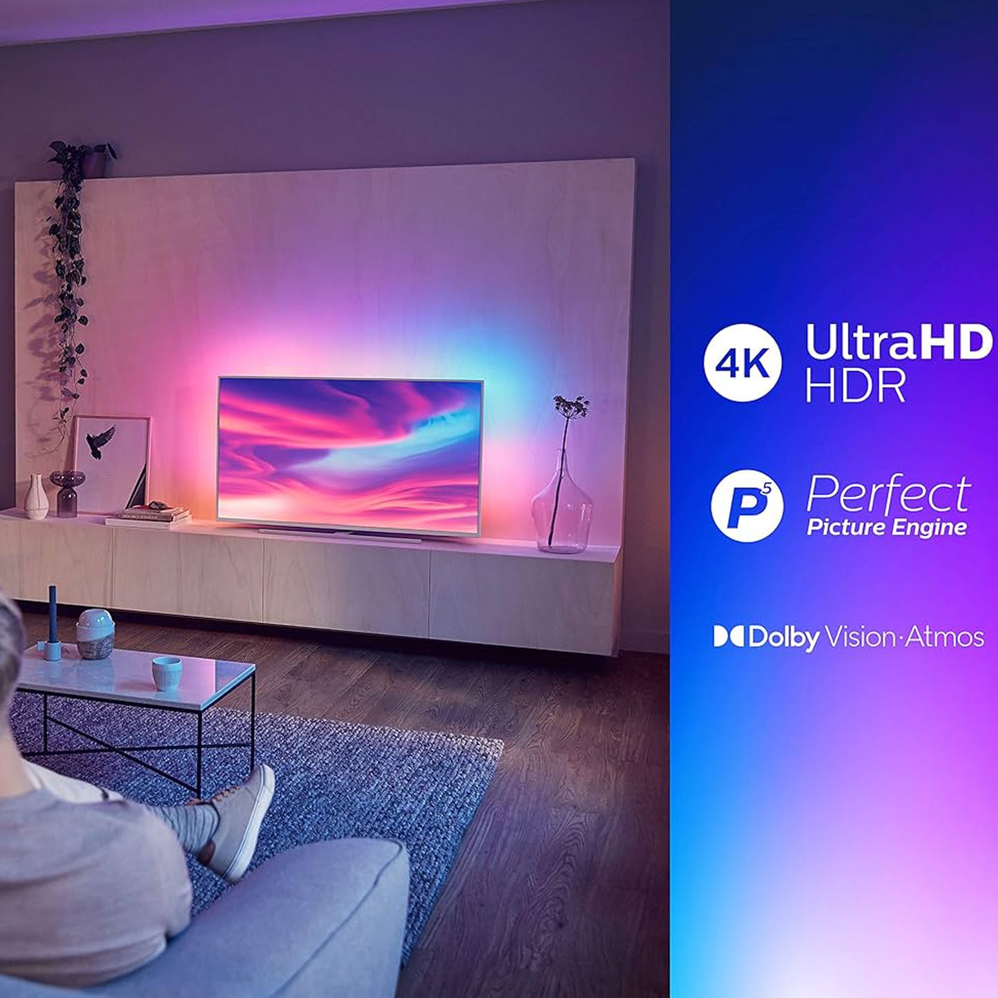 Philips 55 inch Smart TV -4K - Ambient Light, 55PUS8007