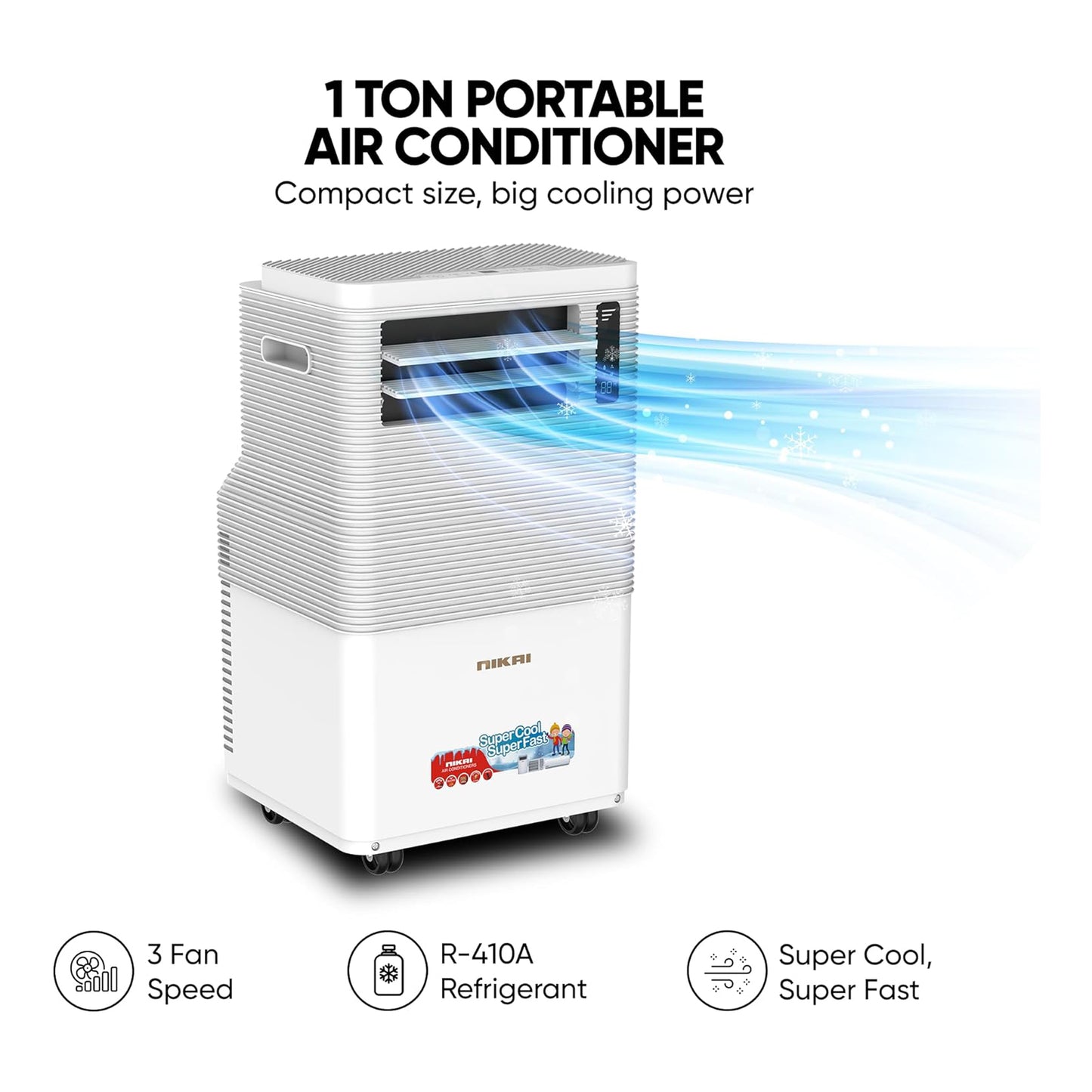 Nikai 1 Ton Portable Air Conditioner, NPAC12512A5