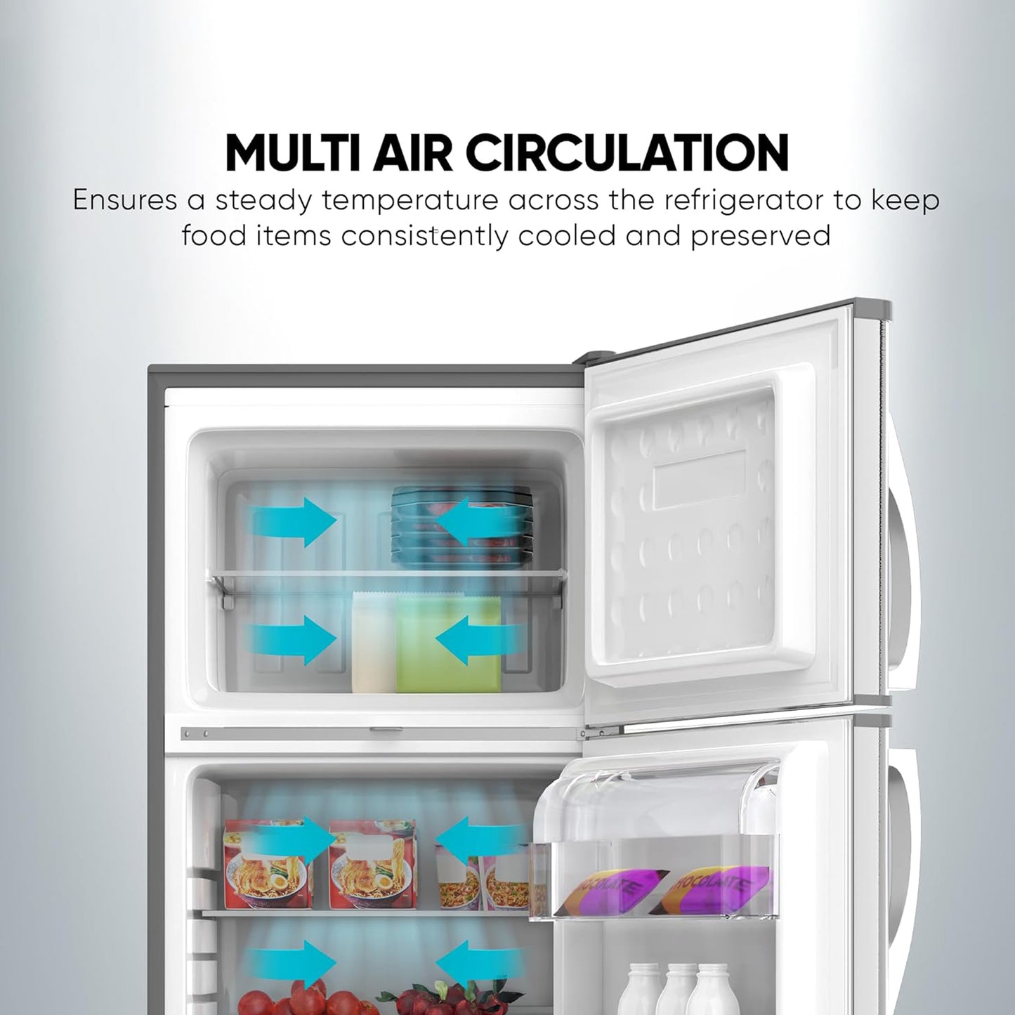 Nikai 280L Double Door Top Mount Refrigerator, NRF280DN5S