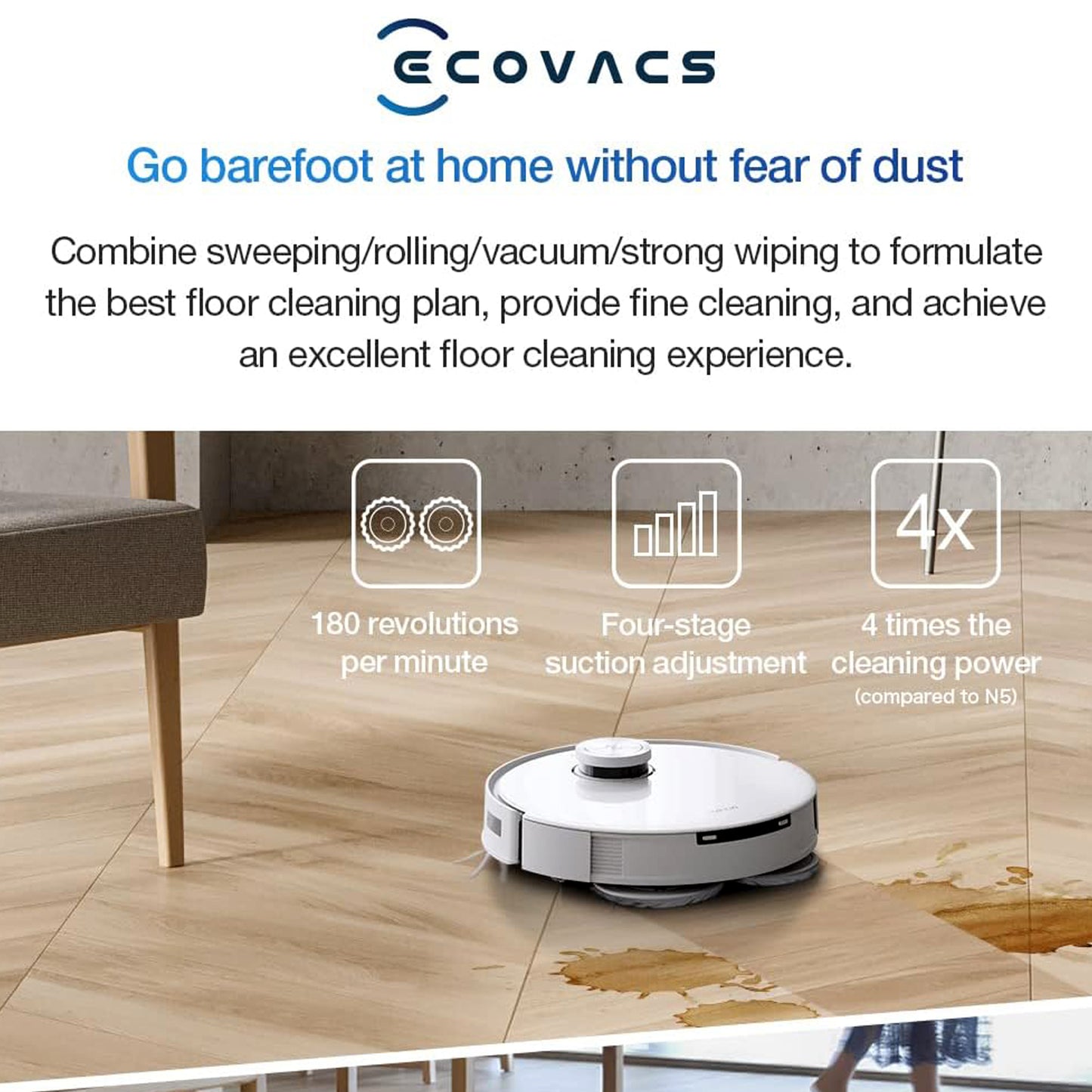 ECOVACS T10 OMNI Robot Vacuum Cleaner, T10 OMNI