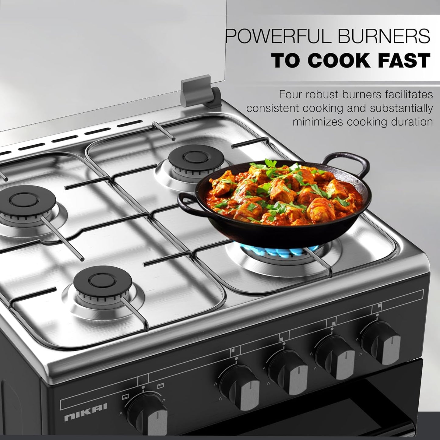Nikai 50x55 Full Safety 4 Burner Gas Cooker, U3110NBFS