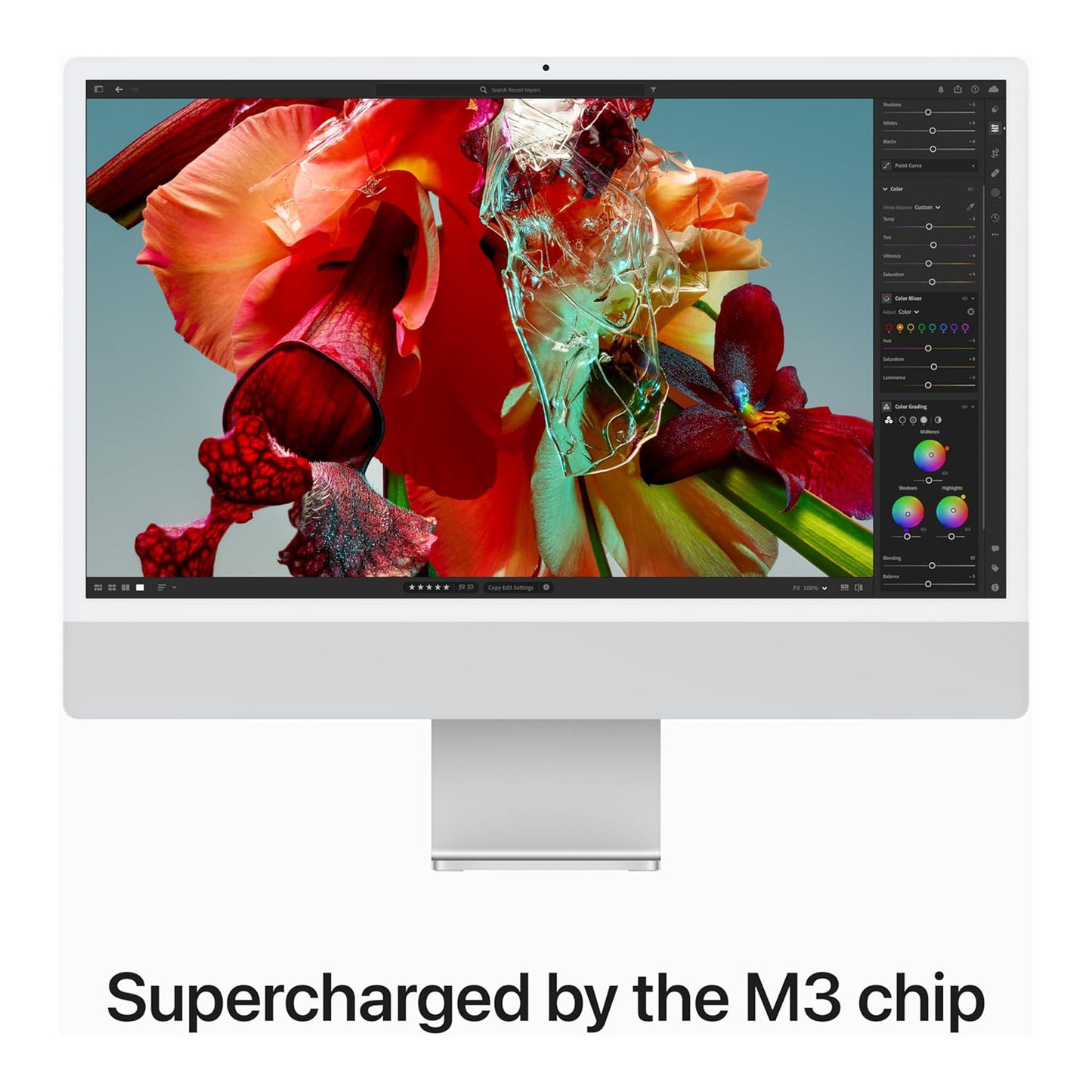 Apple 2023 iMac (24-inch, Apple M3 chip with 8‑core CPU and 8‑core GPU, 8GB Unified Memory, 512GB) - Silver