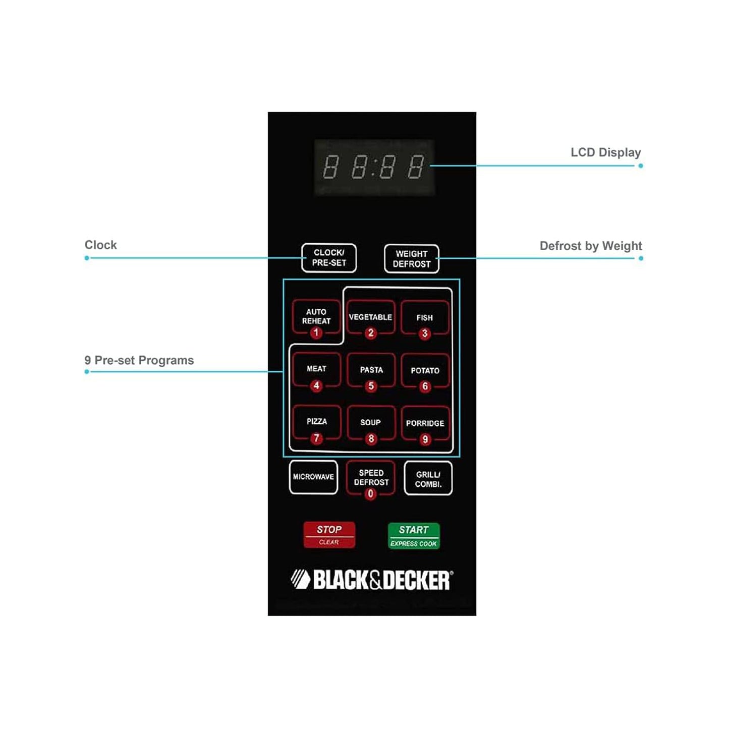 Black + Decker 30L Microwave Oven, MZ3000PG - B5