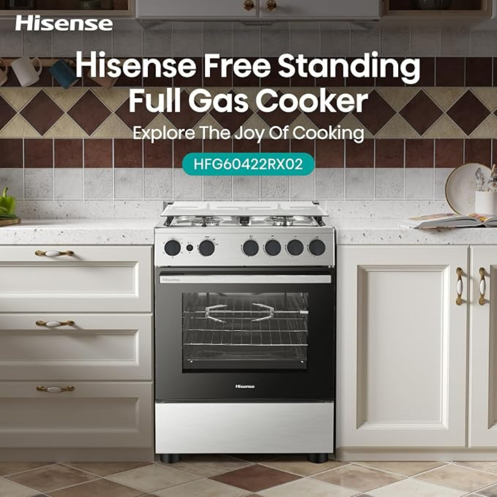 Hisense 60X60 Cm 4 Burner Cooking Range, HFG60422RX