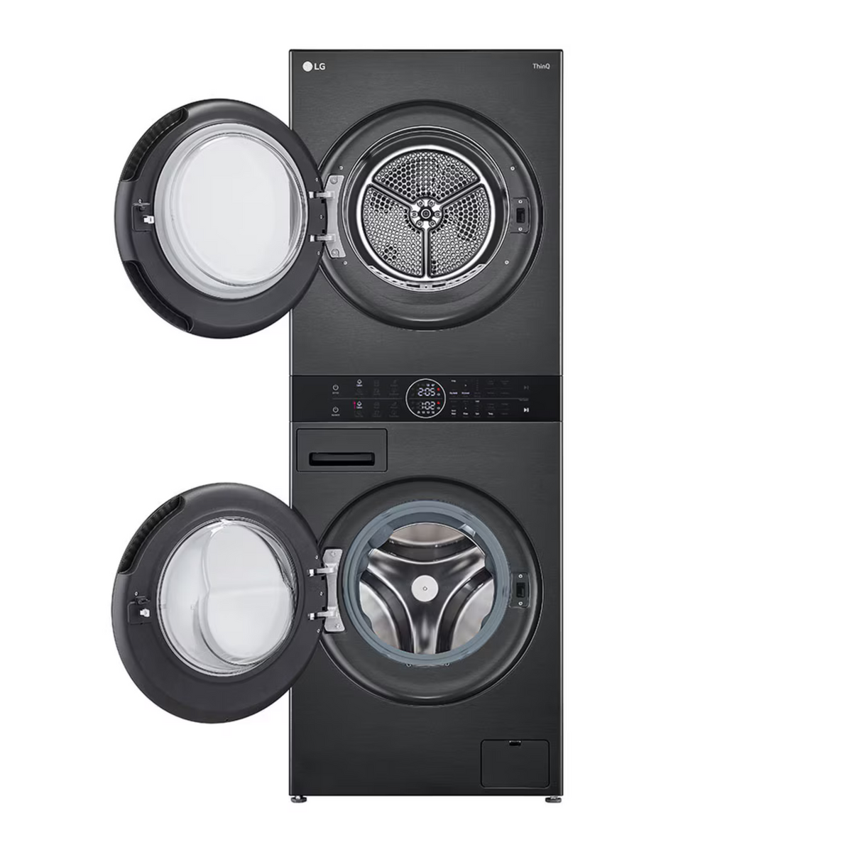 LG WashTower 12/10kg Washer Dryer Black Steel – W4W8BVPKZHM
