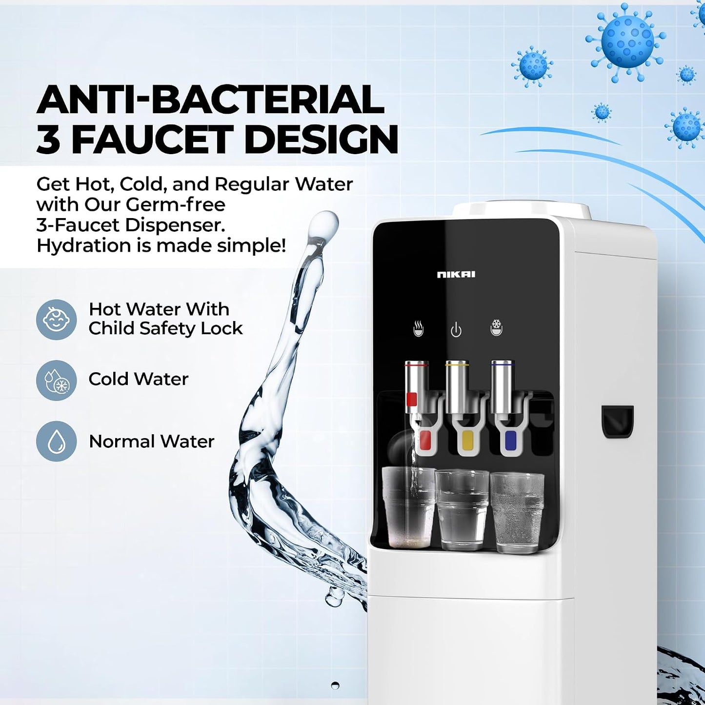Nikai Top Loading Water Dispenser, NWD1400C