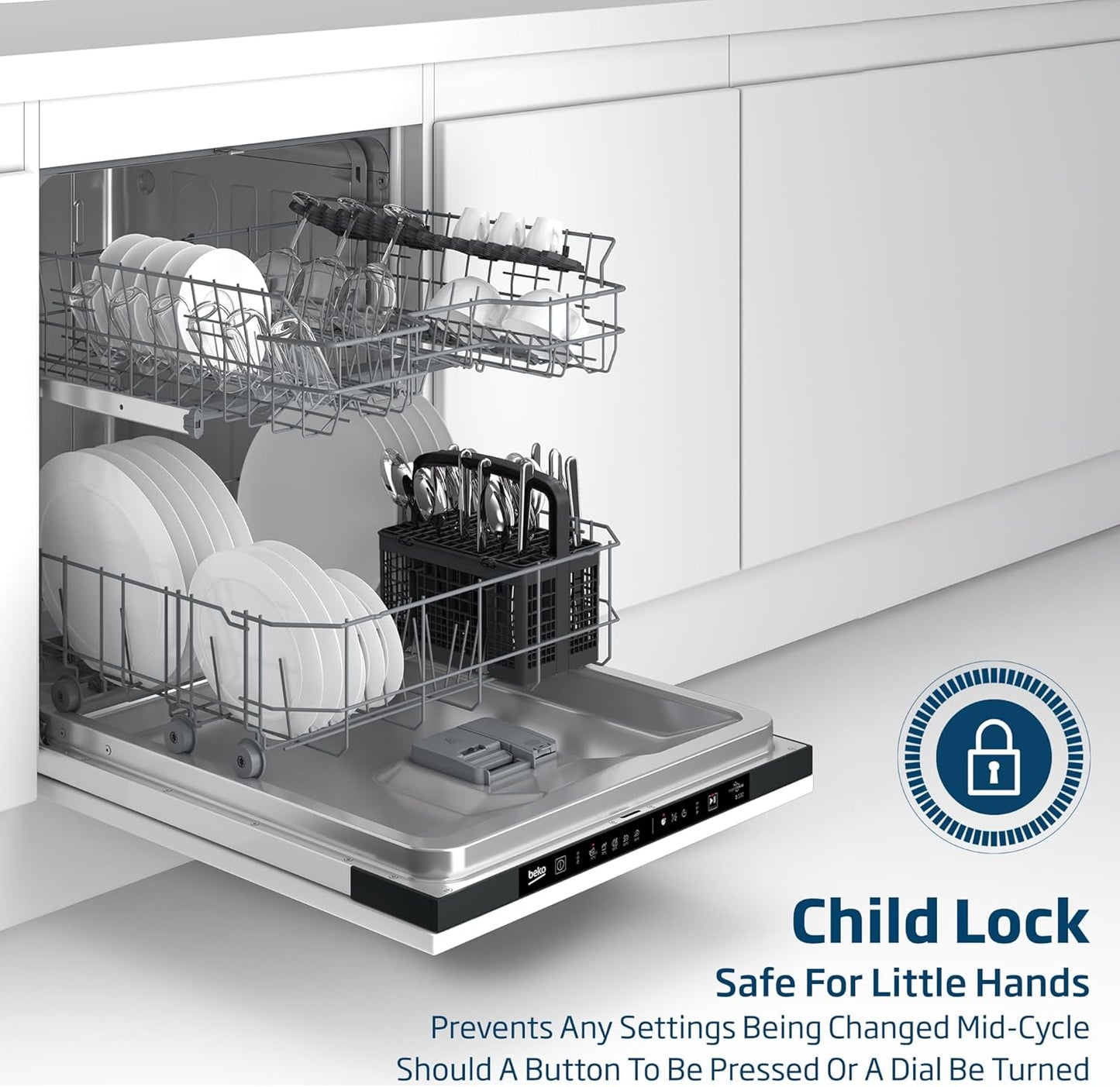 Beko 13 Place Fully Integrated Built-in Dishwasher, BDIN153E3