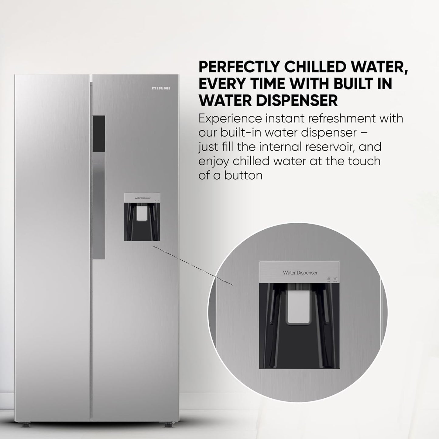 Nikai 750L Side by Side Refrigerator, NRF750SBSD5