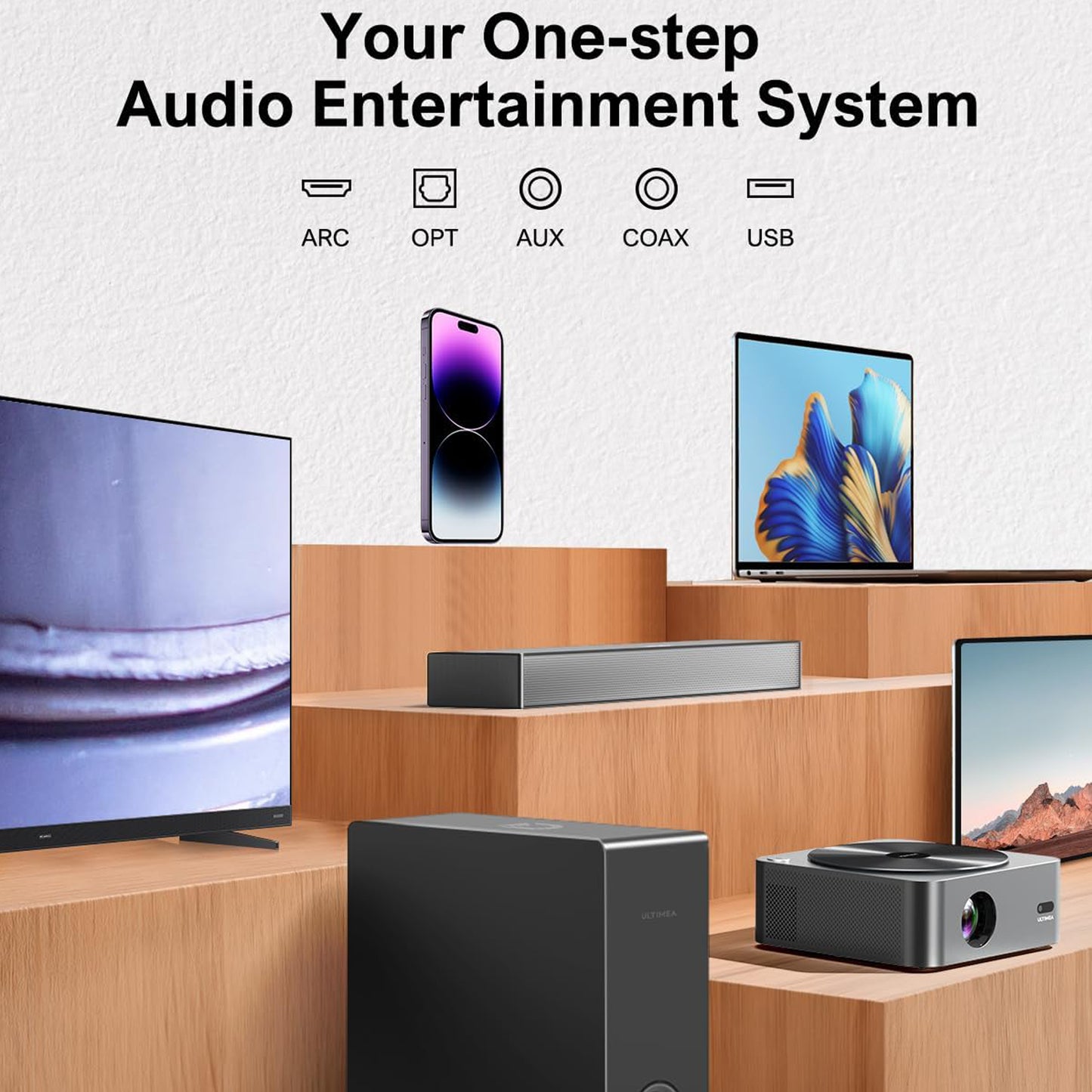 Ultimea 2.1 Channel Ultra-Slim SoundBar, Nova S40