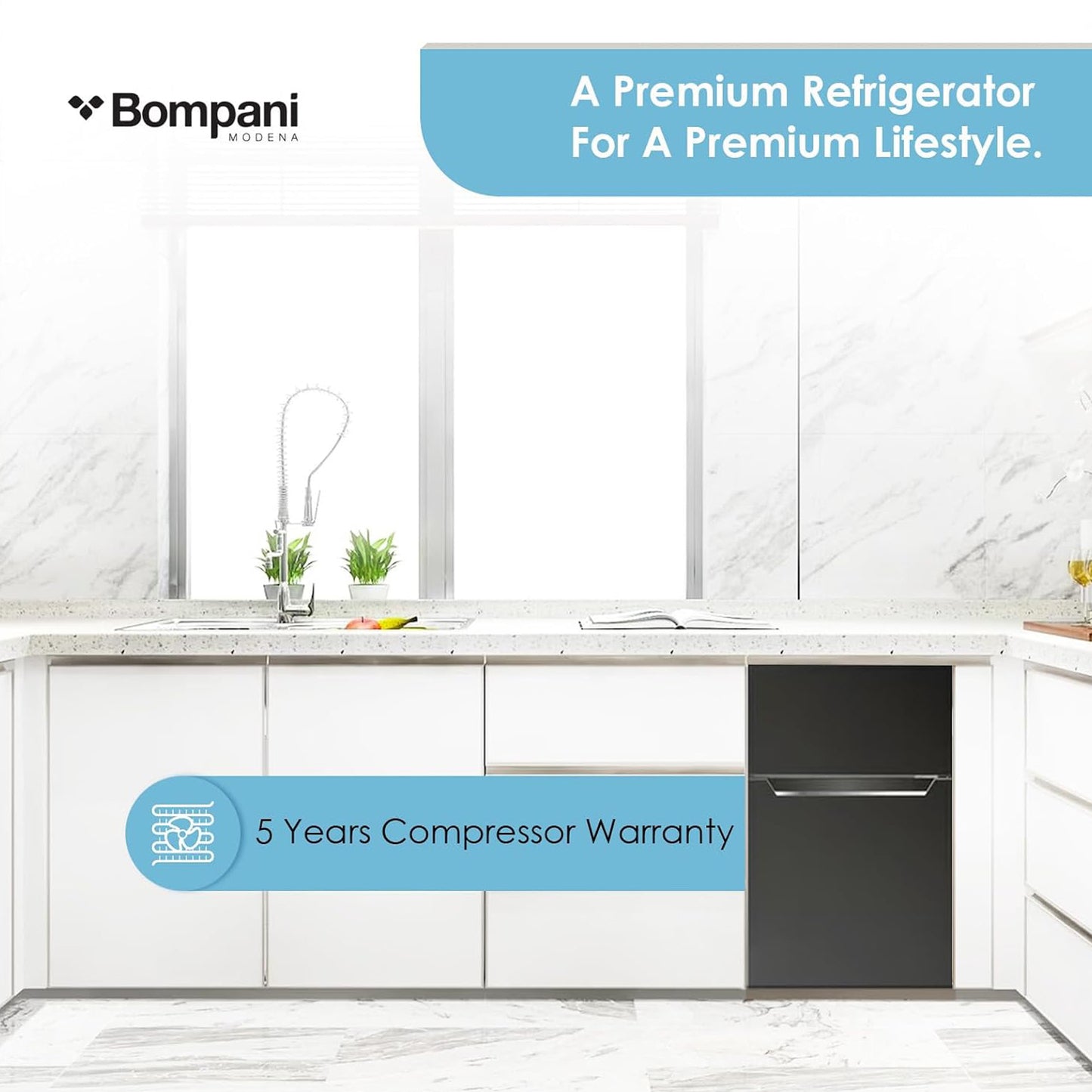 Bompani 100L Double Door Refrigerator, BR100SS