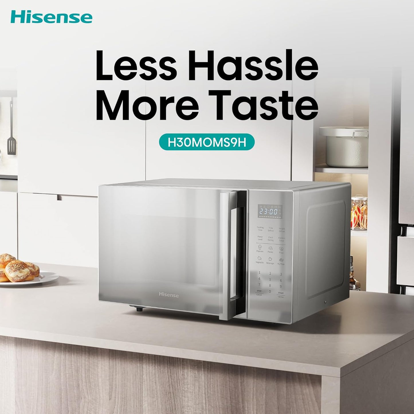 Hisense 30L Solo Microwave Oven, H30MOMS9H