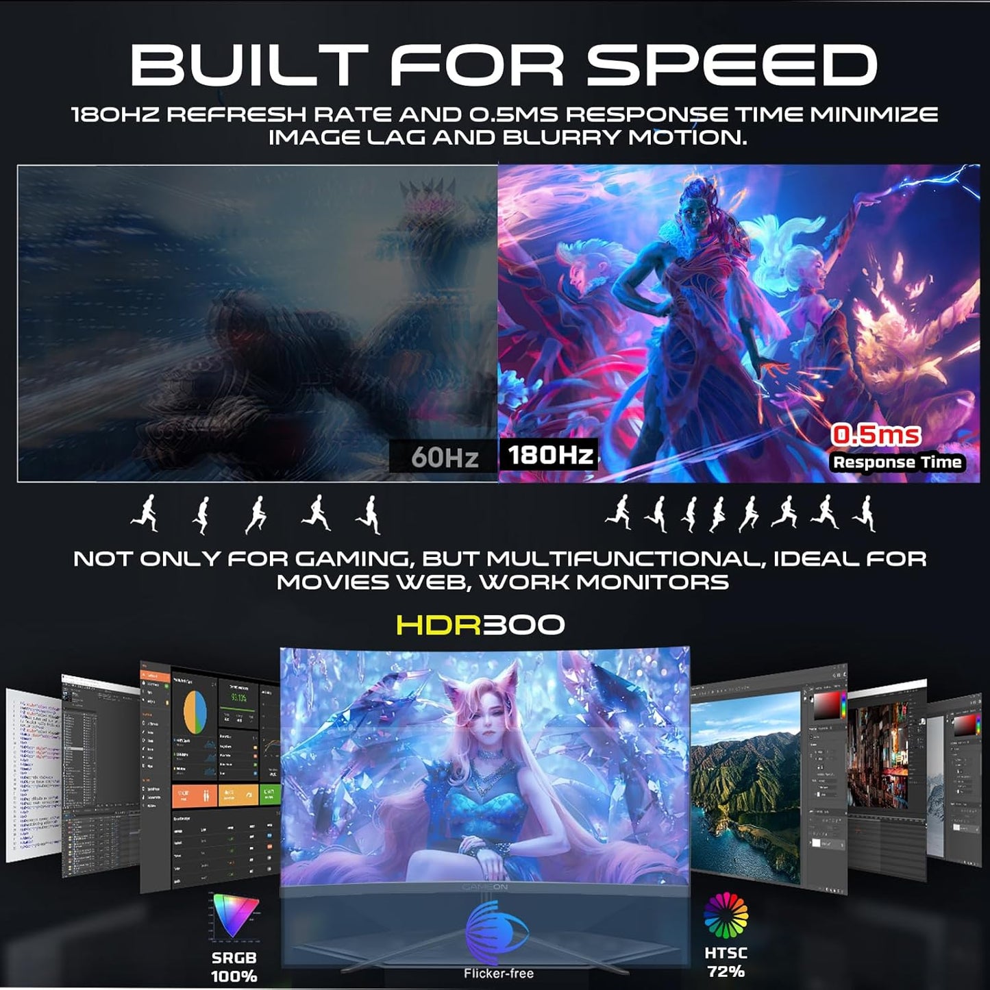 GAMEON 27” Curved Gaming Monitor, GOC27F180VA