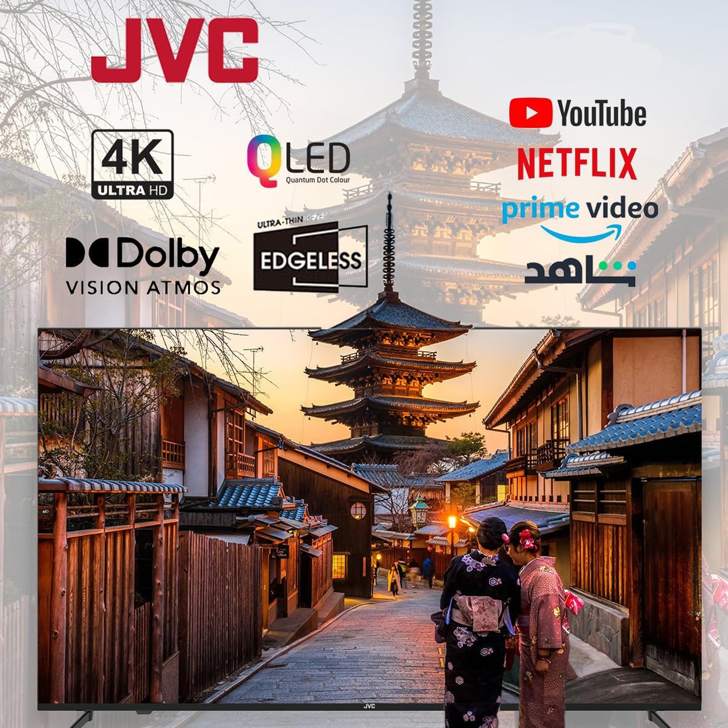 JVC 90 inch Edgeless Smart QLED TV - 4K, LT-90NQ7155