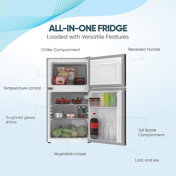 Nikai 135L Double Door Refrigerator, NRF-135DDS