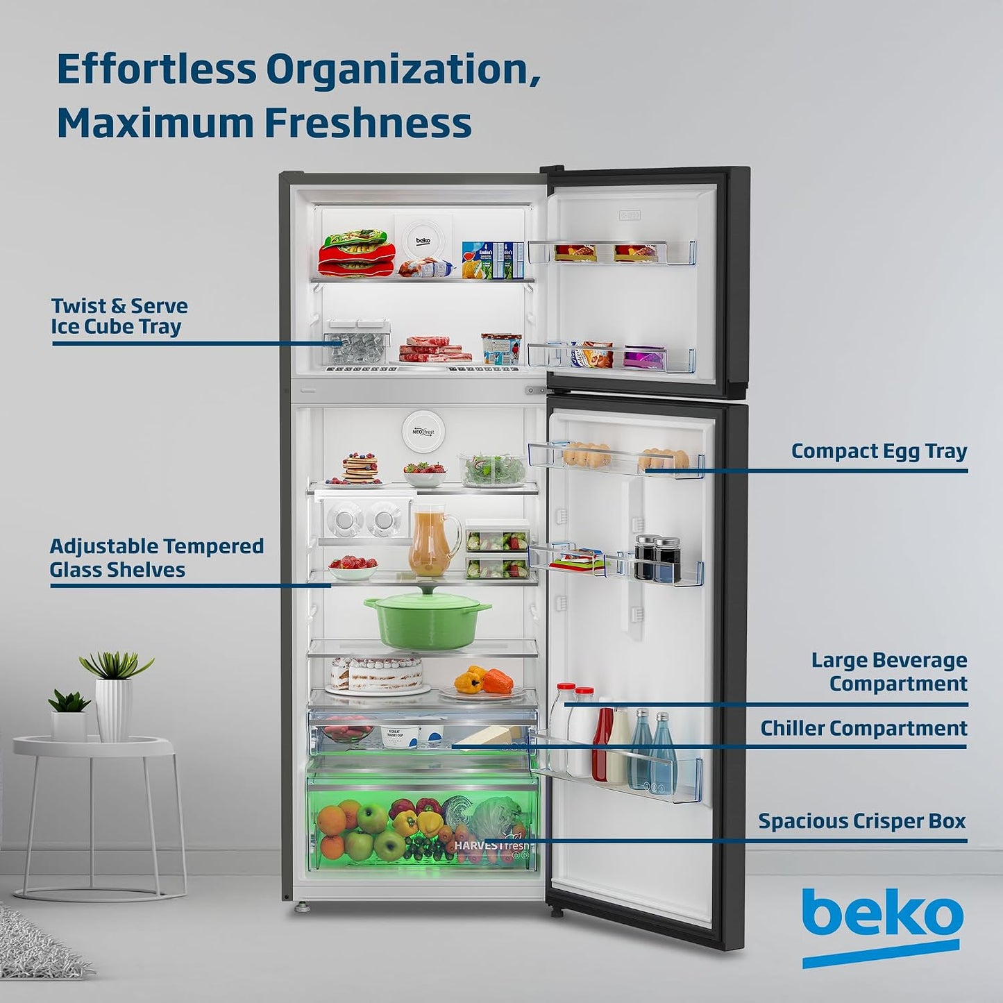 Beko 455L Top Mount Refrigerator, RDNG455DDI