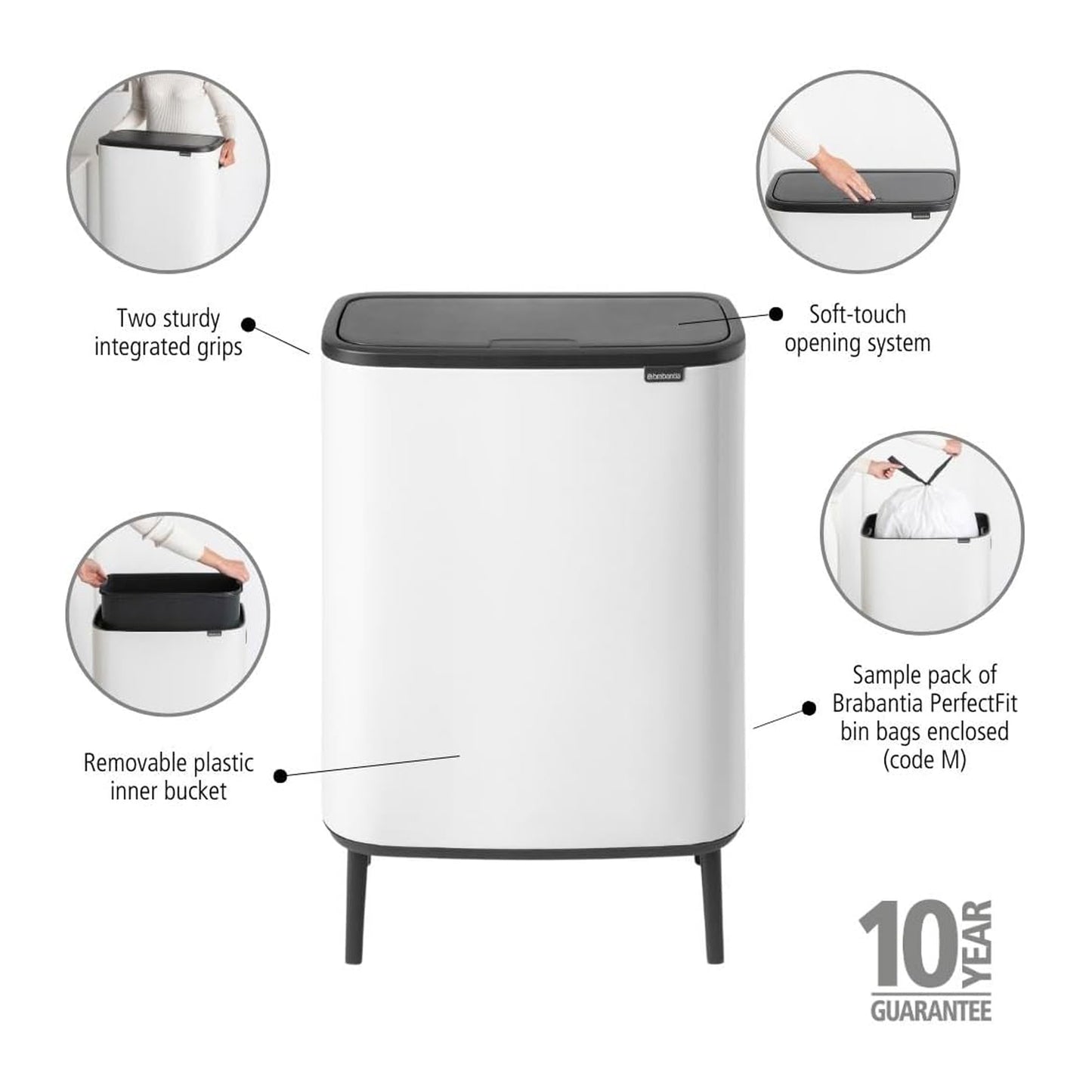 Brabantia Bo Touch Bin Hi 60L Inner Bucket Waste Bin