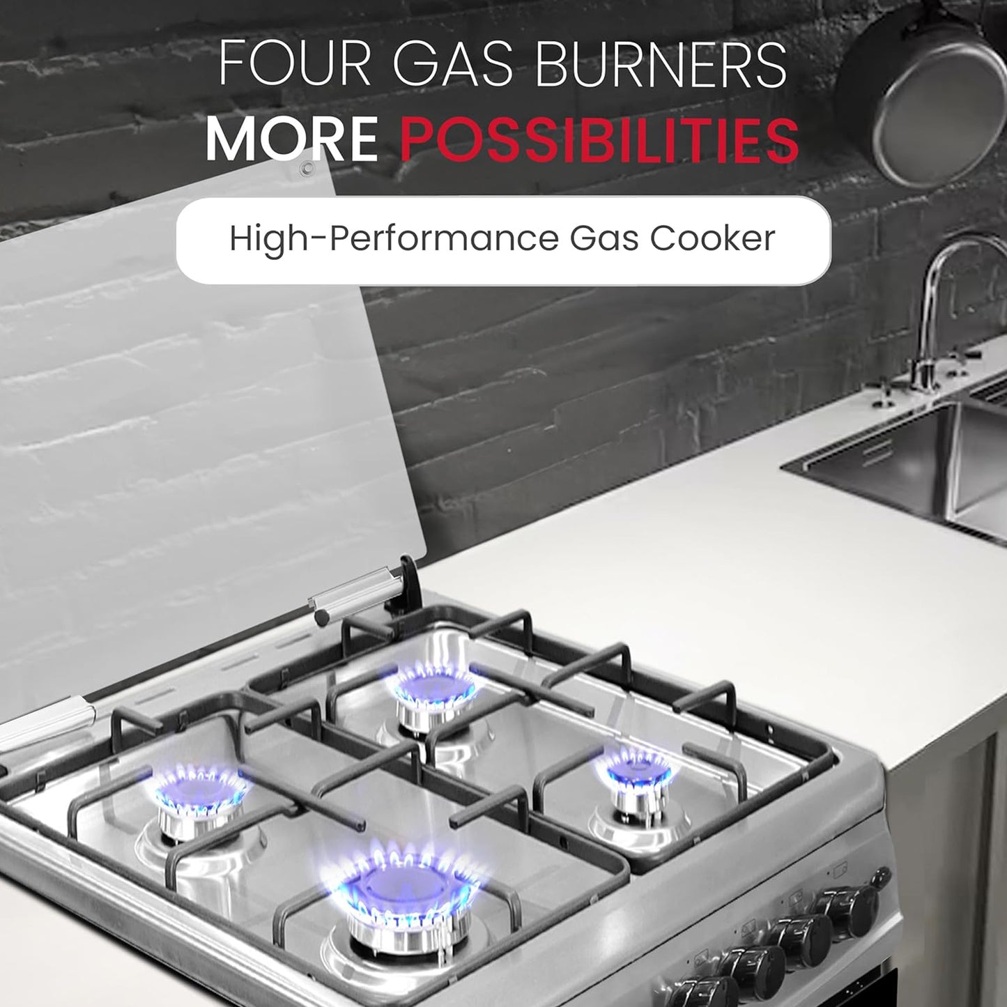 Nobel 60X60Cm 4 Burner Cooking Range, NGC6611