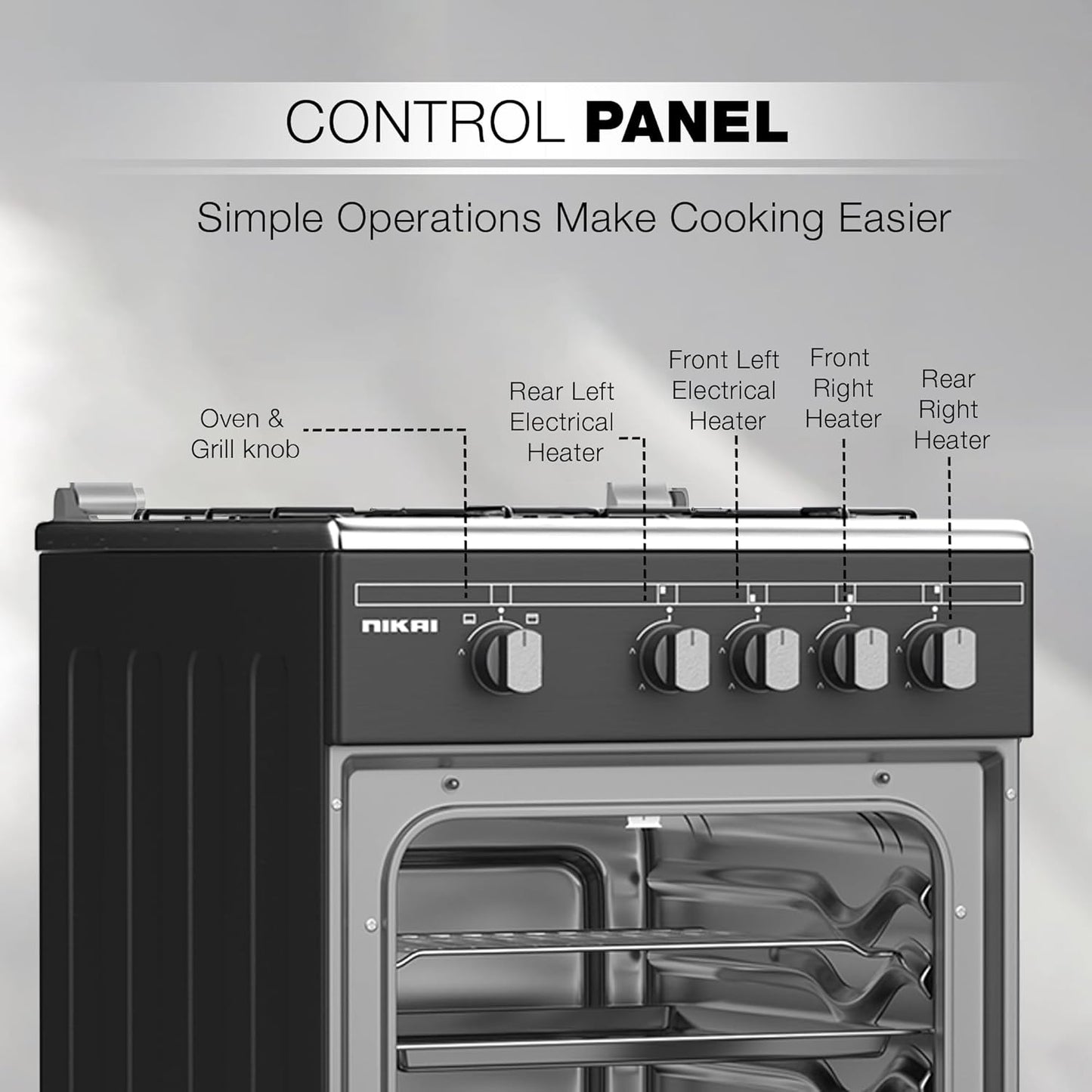 Nikai 50x55 Full Safety 4 Burner Gas Cooker, U3110NBFS