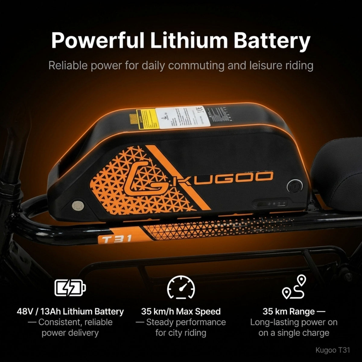 Kugoo Electric Scooter 750W 35KM Range 35KM Speed, T31