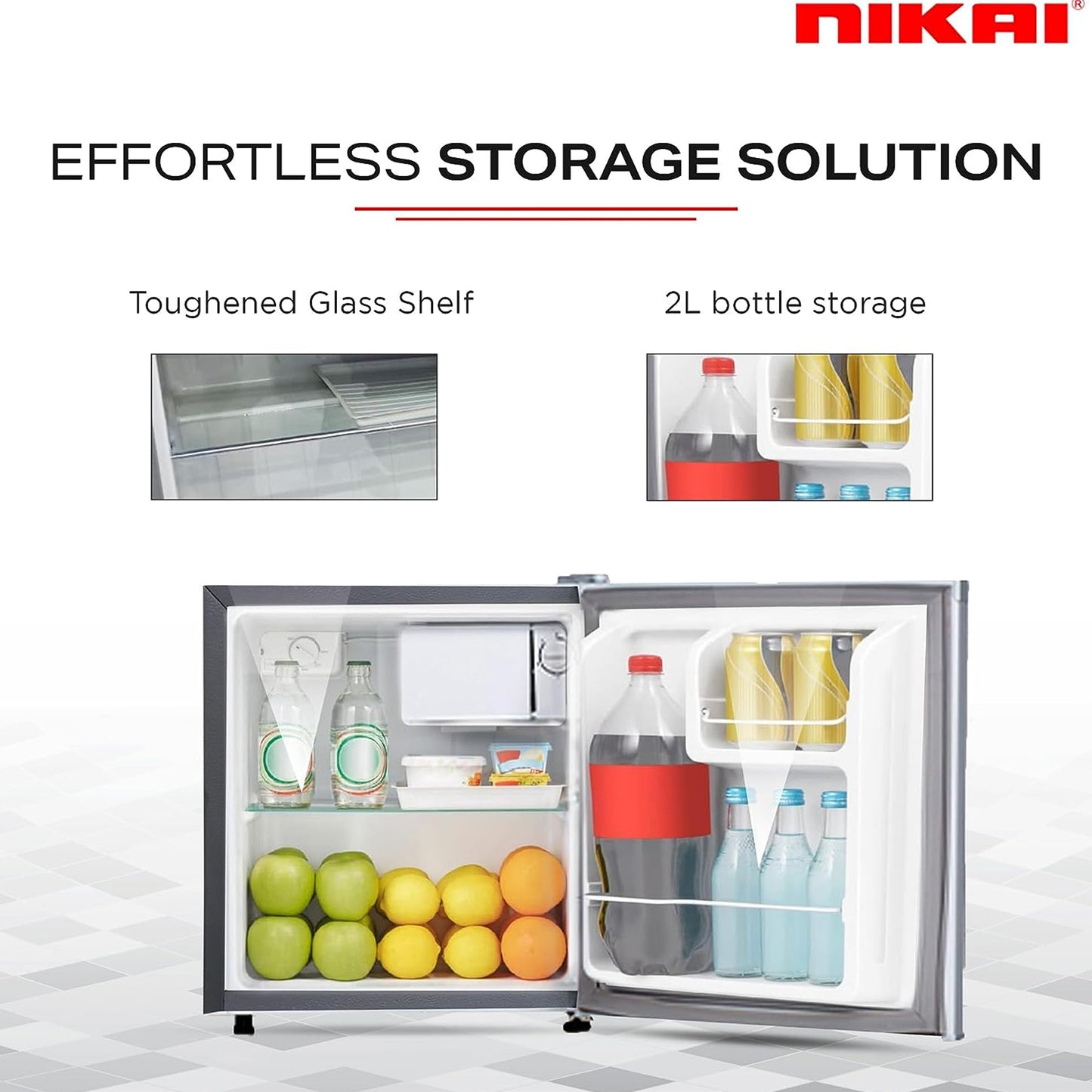 Nikai 65L Compact Single Door Mini Refrigerator, NRF65N6S