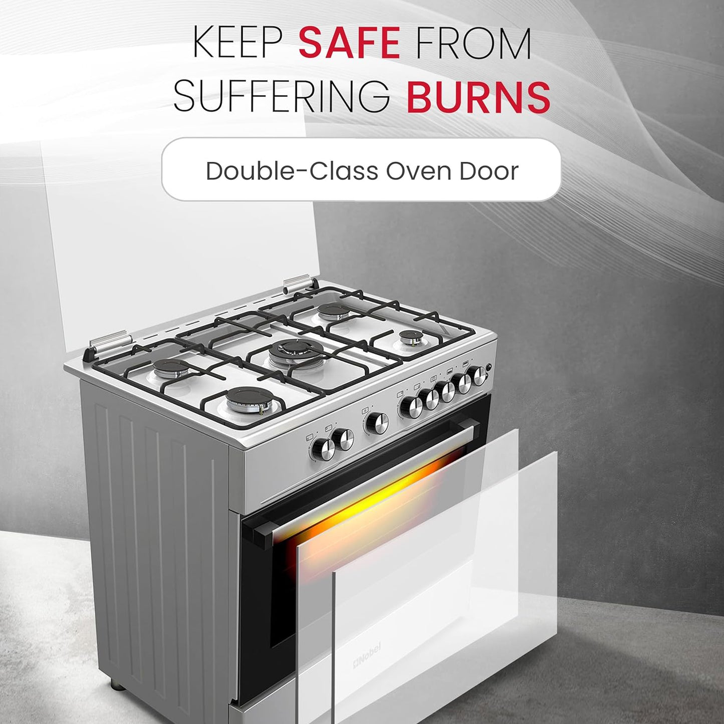 Nobel 90X60 Cm 5 Burner Cooking Range, NGC9699I