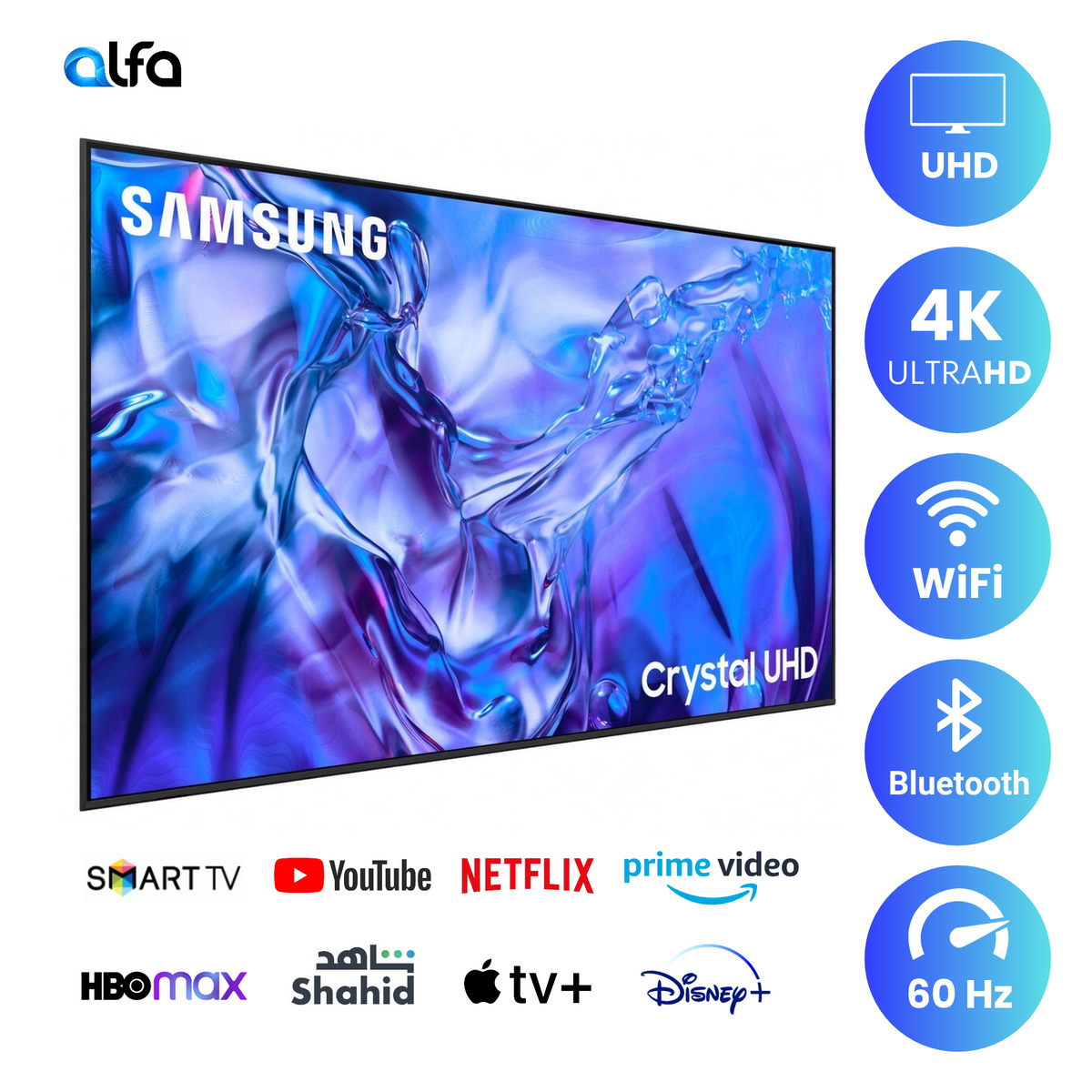 Samsung 55 inch Smart Crystal UHD TV - 4K, 55DU8500