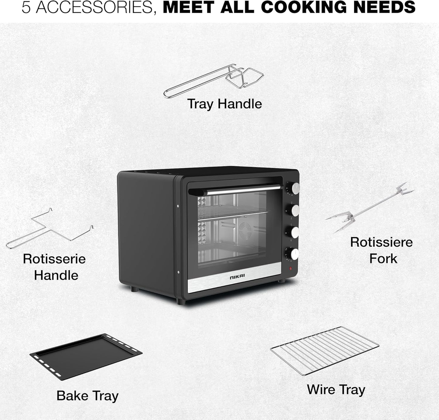 Nikai 65L Electric Oven with Adjustable Temperature, NT6500SRC2