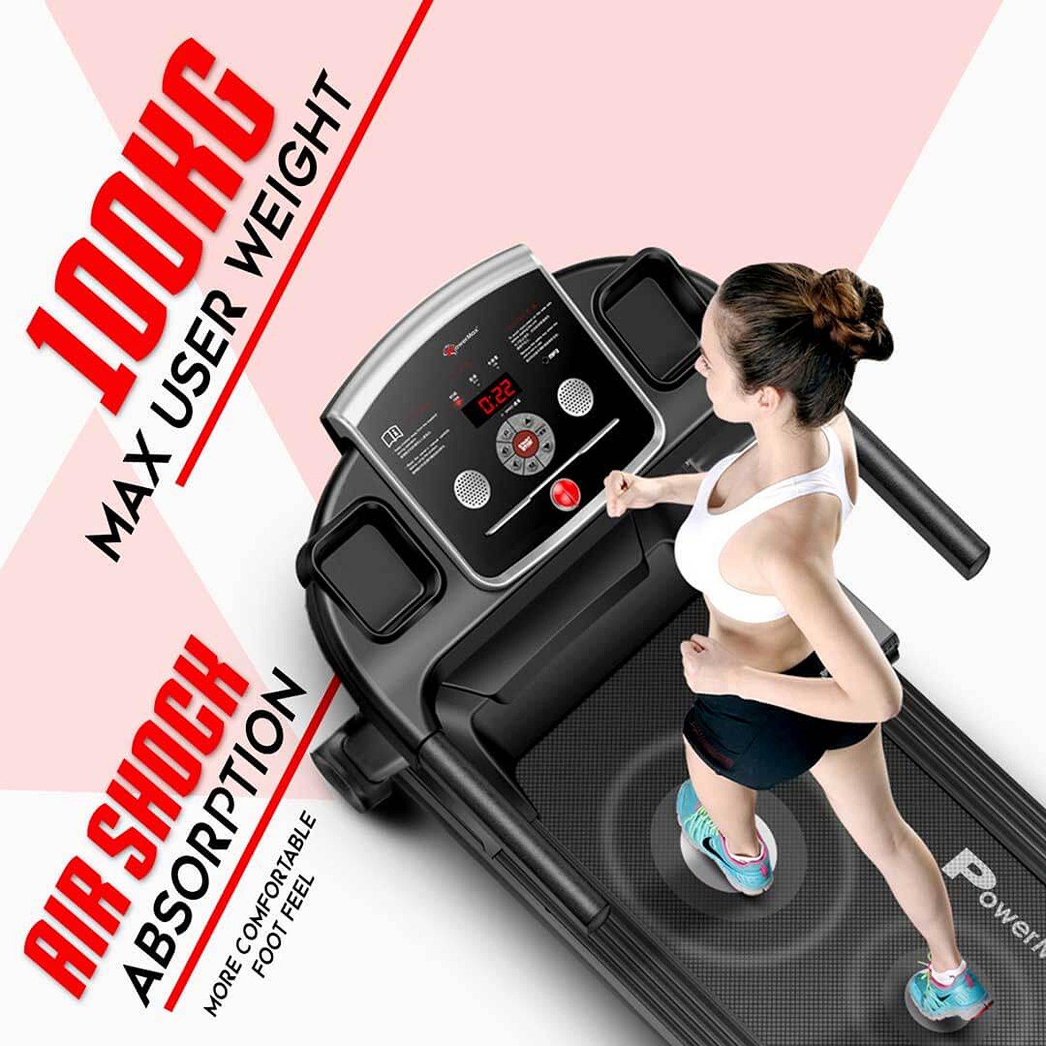 PowerMax Motorized Treadmill with MP3 iPad Holder TDM 101 AlfaShop.ae