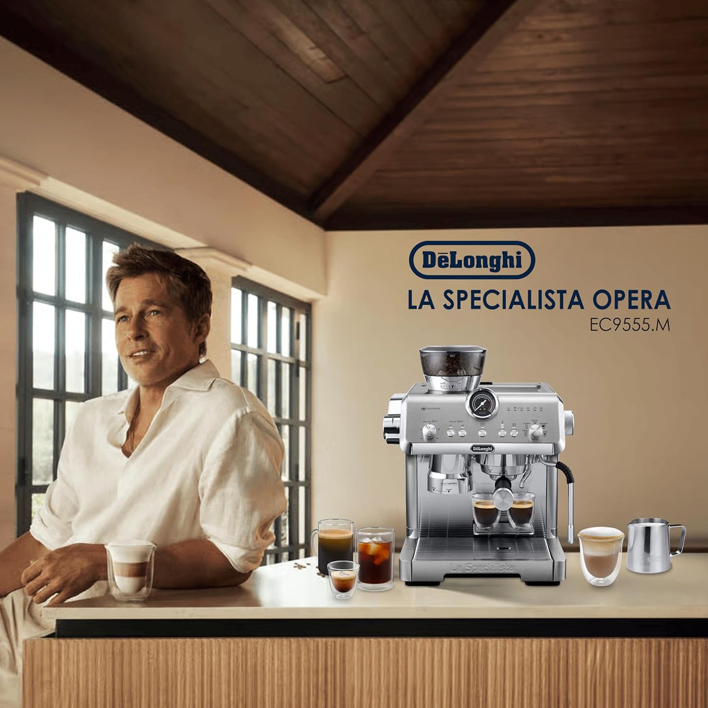 De'Longhi Cold Brew La Specialista Opera Semi-Automatic Barista Espresso Machine, EC9555.M