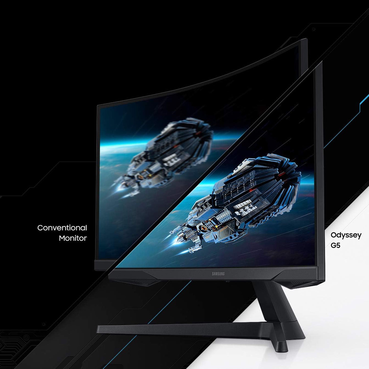 Samsung 27 inch Odyssey G5 Series Gaming Monitor - 144Hz, C27G55TQBM