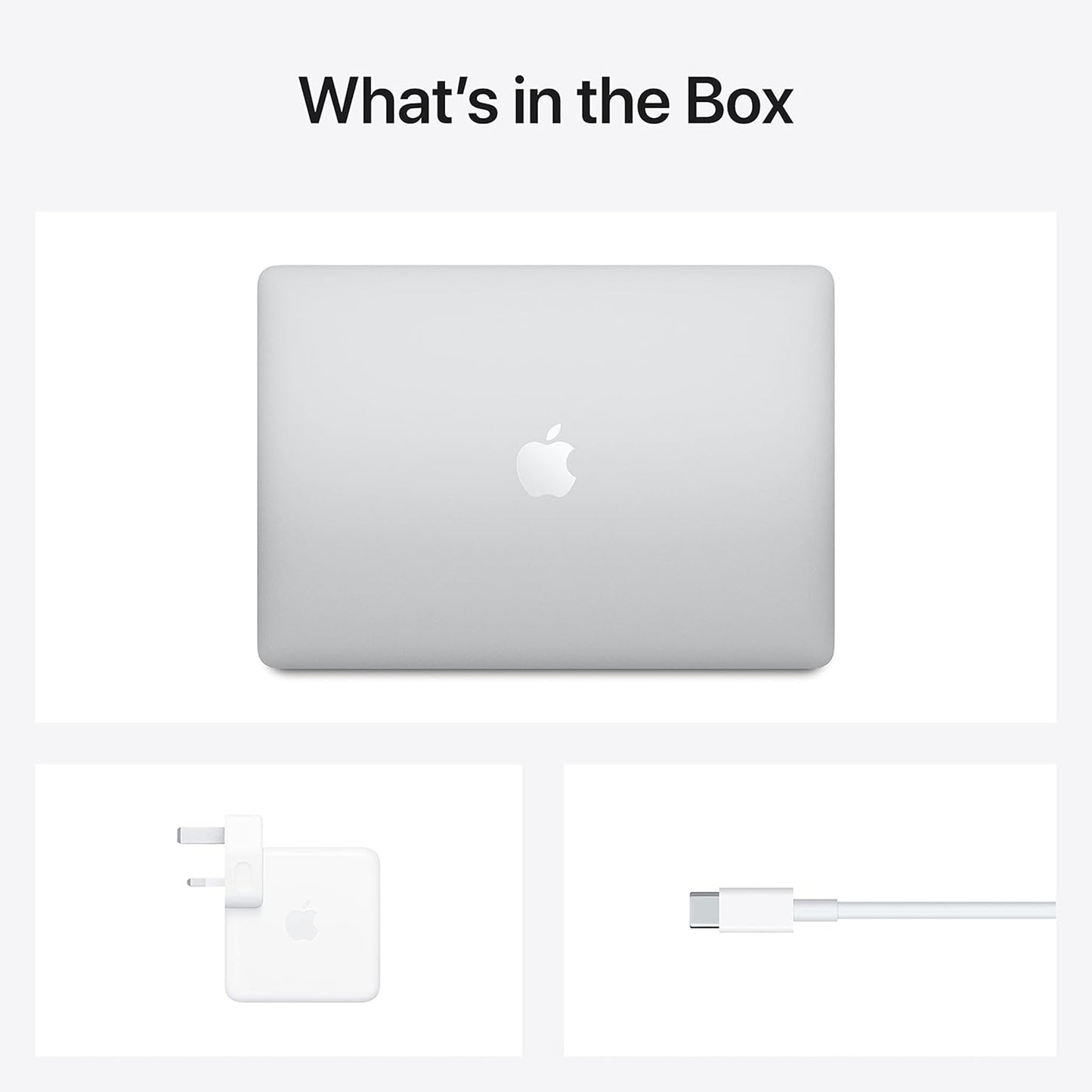 Apple MacBook Air (13-inch, Apple M1 chip with 8‑Core CPU and 7‑Core GPU, 8GB RAM, 256GB SSD) Silver, M1