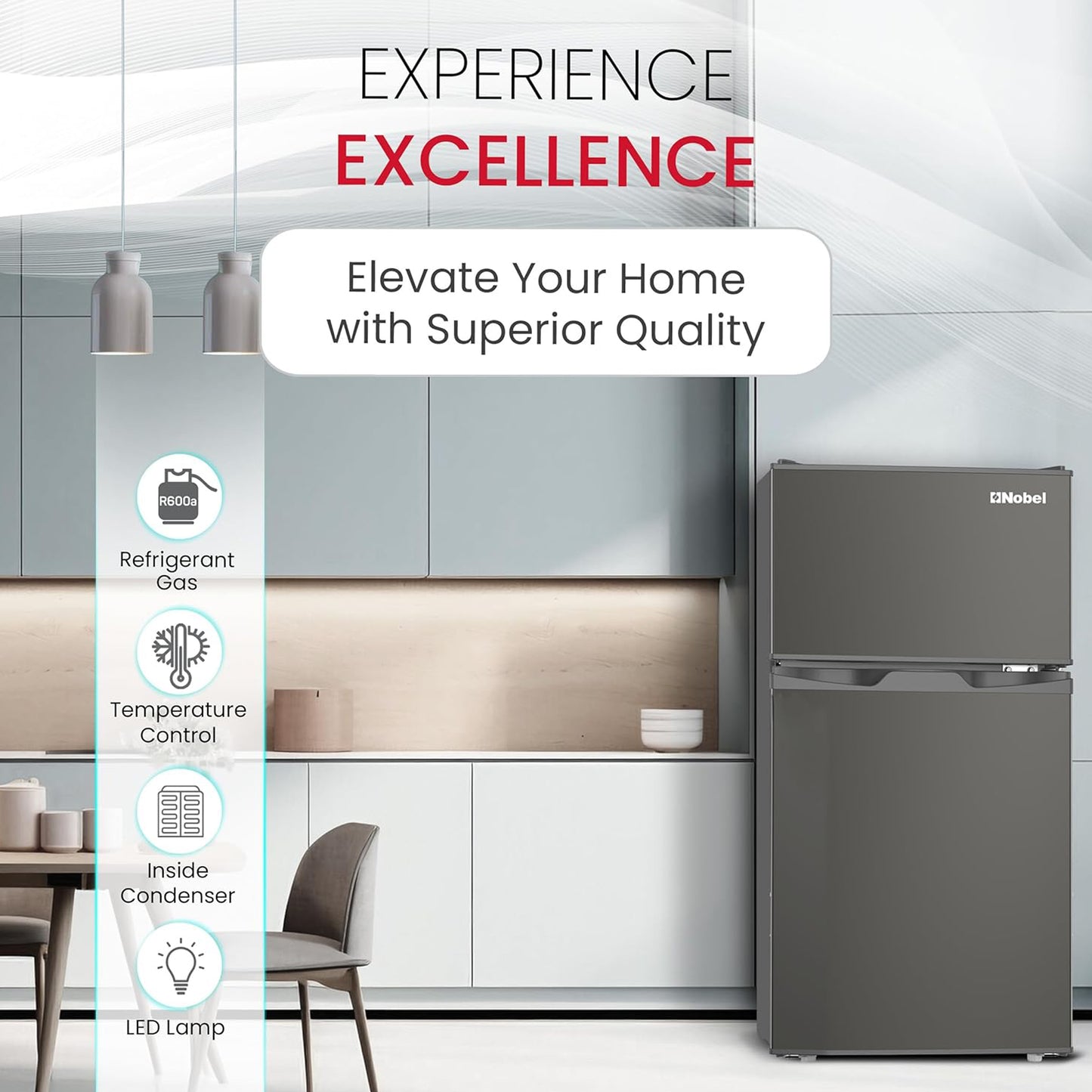 Nobel 120L Double Door Refrigerator, NR120S