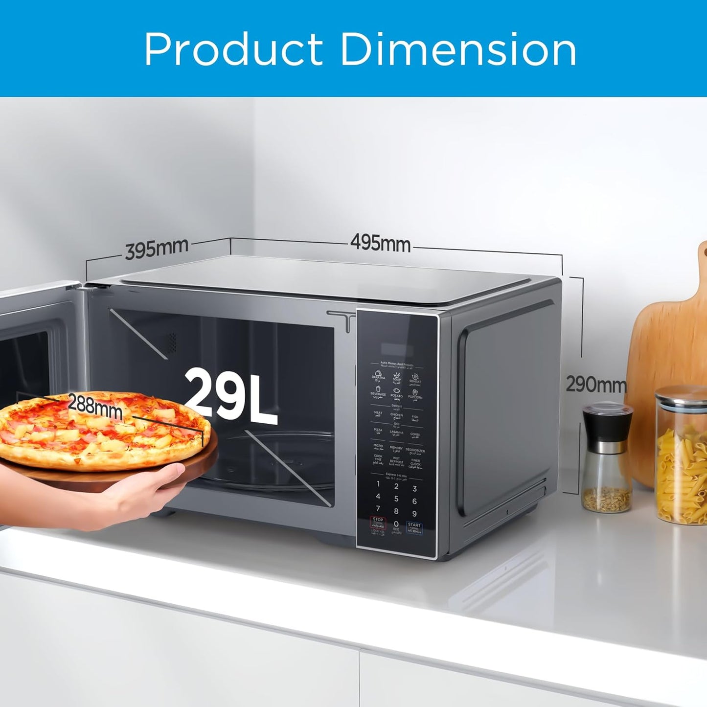 Midea 29L 2-in-1 Microwave Oven with Grill, EG9P032MX