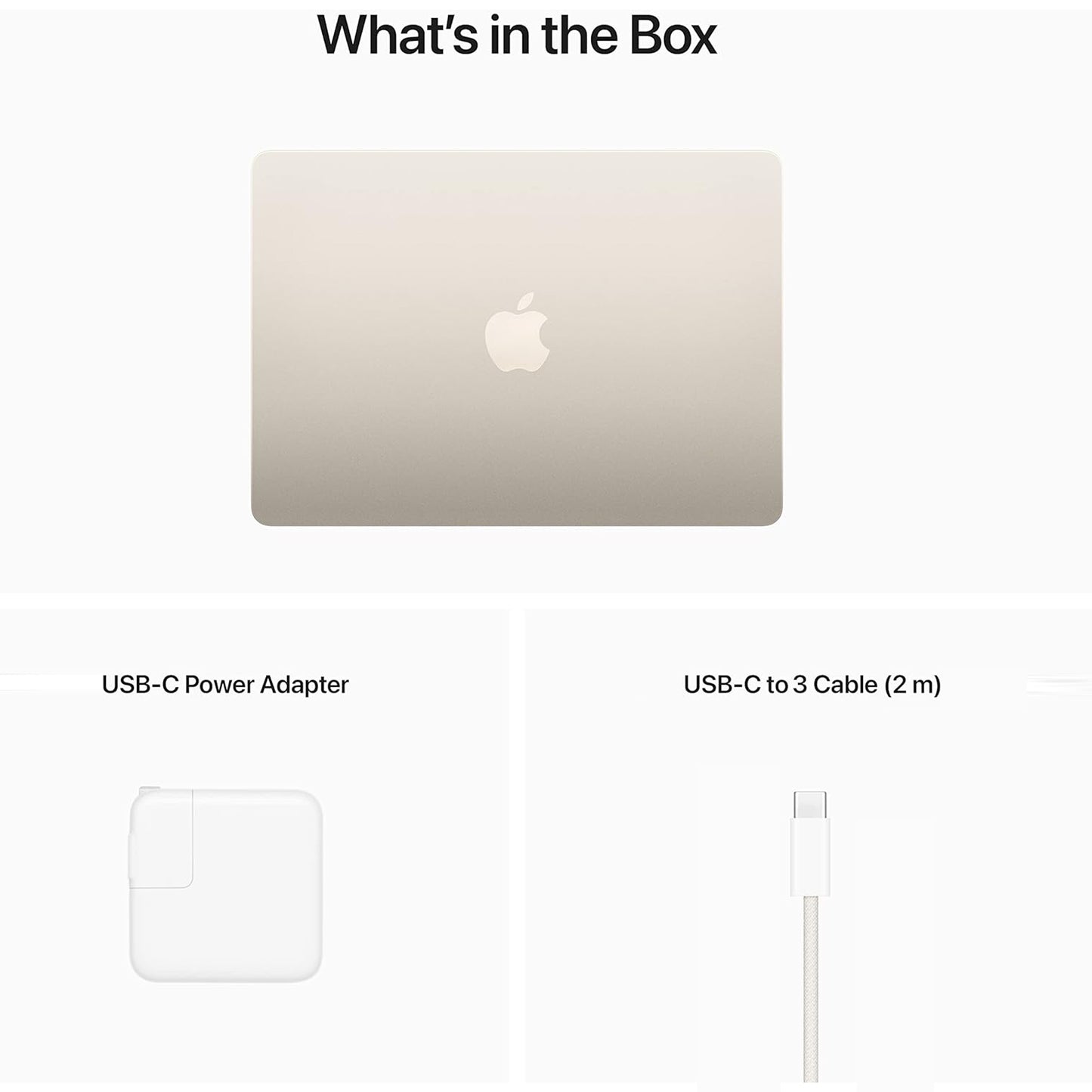 Apple MacBook Air (13-inch, Apple M2 chip, 8GB RAM, 256GB SSD) Starlight, M2