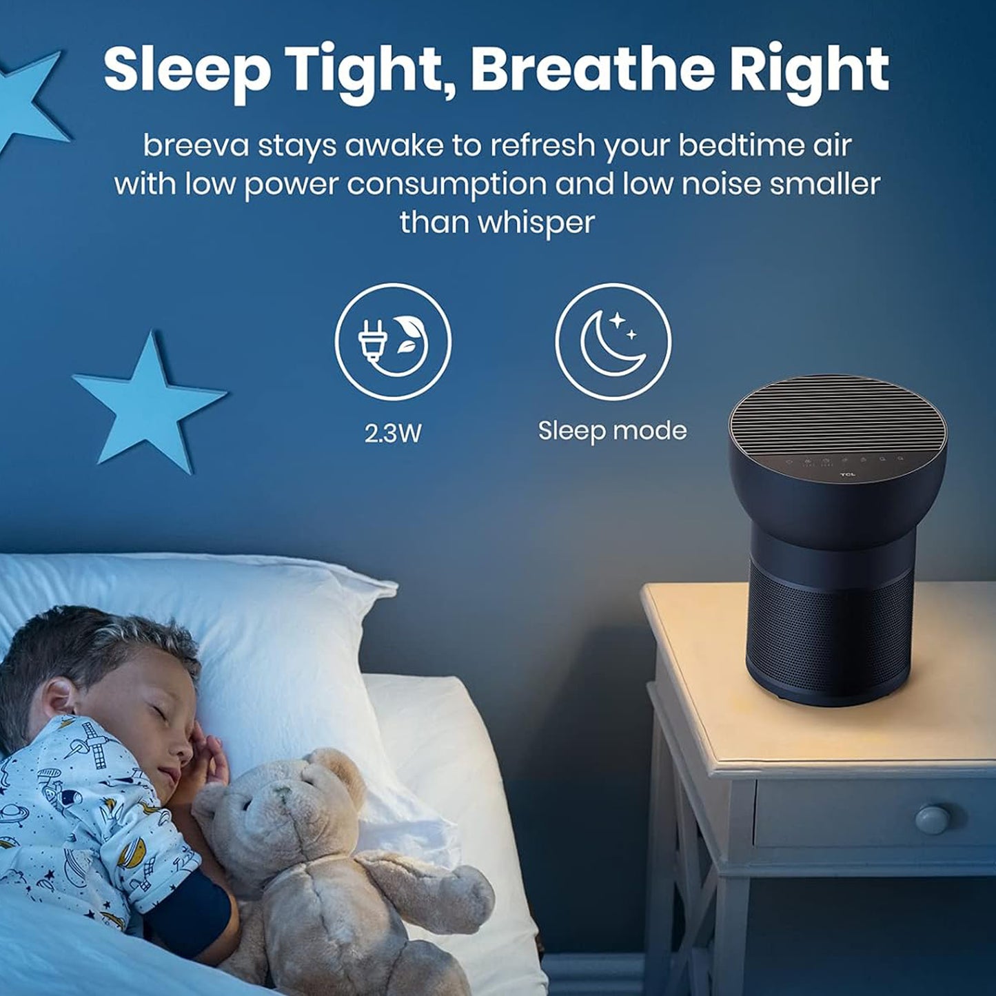 TCL Breeva A2 Smart Air Purifier with 4-Stage Clean, A2