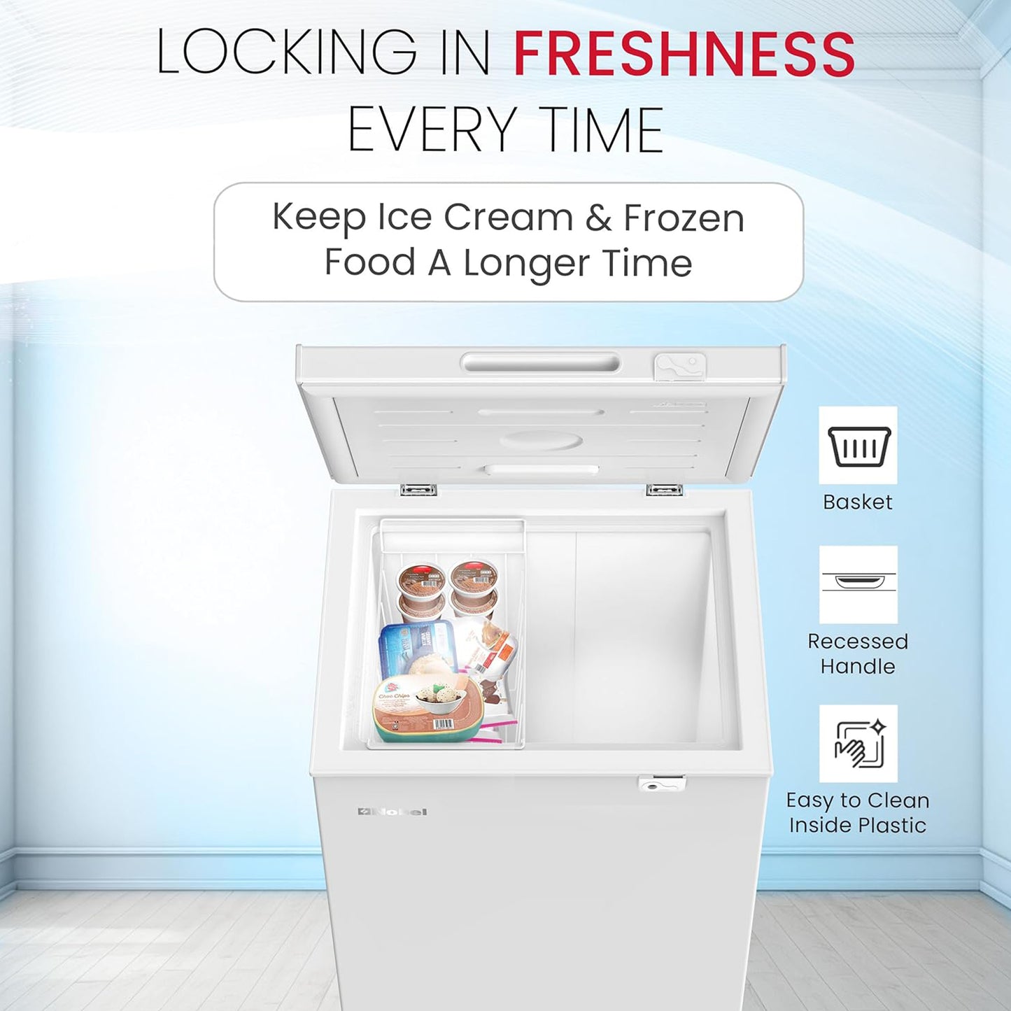 Nobel 145L Single Door Chest Freezer, NCF145