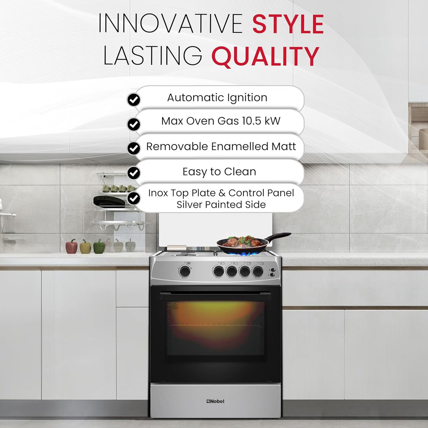Nobel 60X60Cm 4 Burner Cooking Range, NGC6611