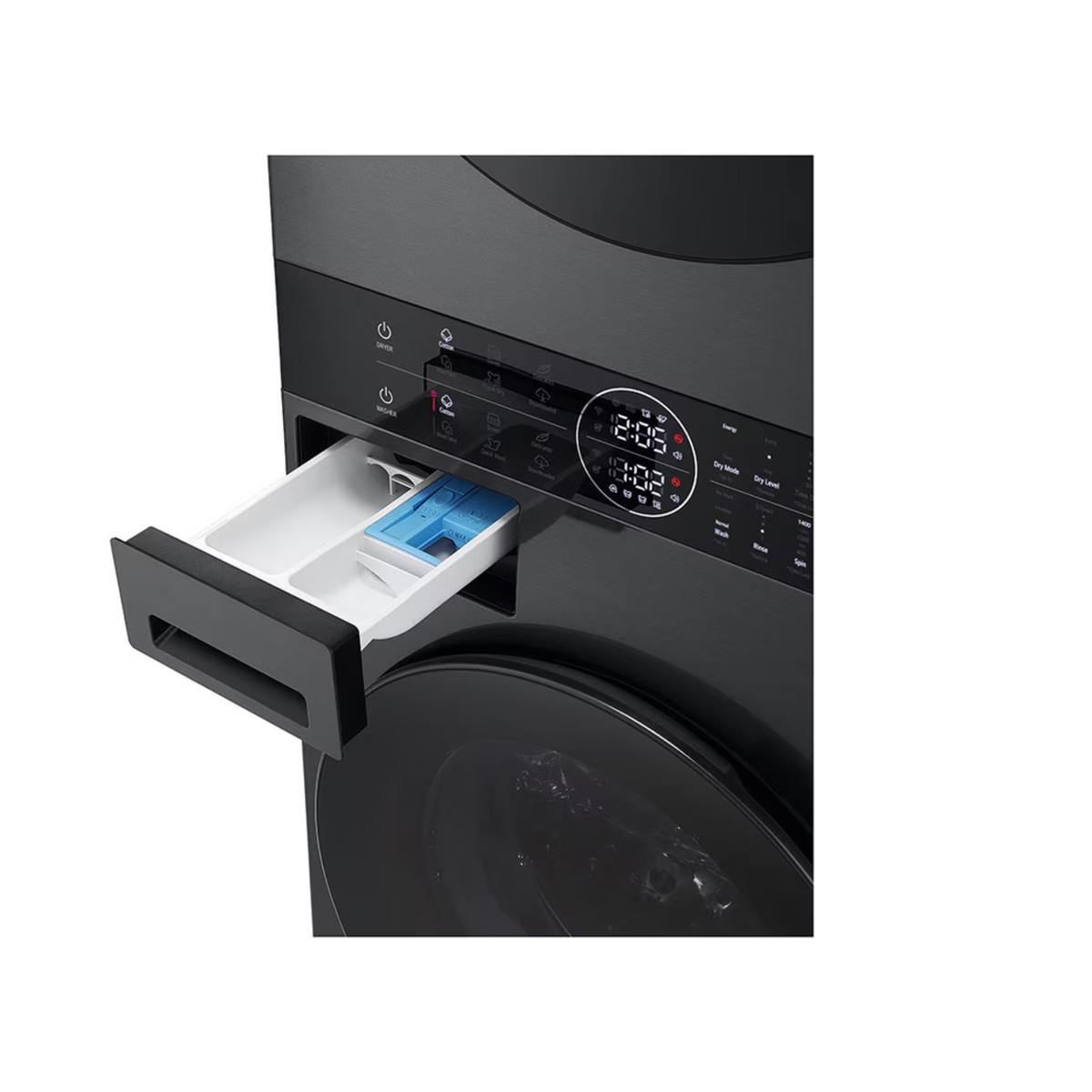 LG WashTower 12/10kg Washer Dryer Black Steel – W4W8BVPKZHM