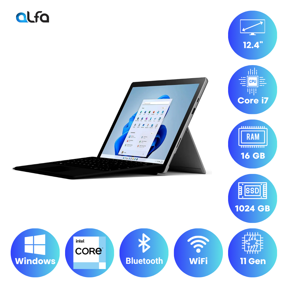 Microsoft Surface Pro 7+ – 12.3" – Intel Core i7 - 16GB RAM - 1TB SSD