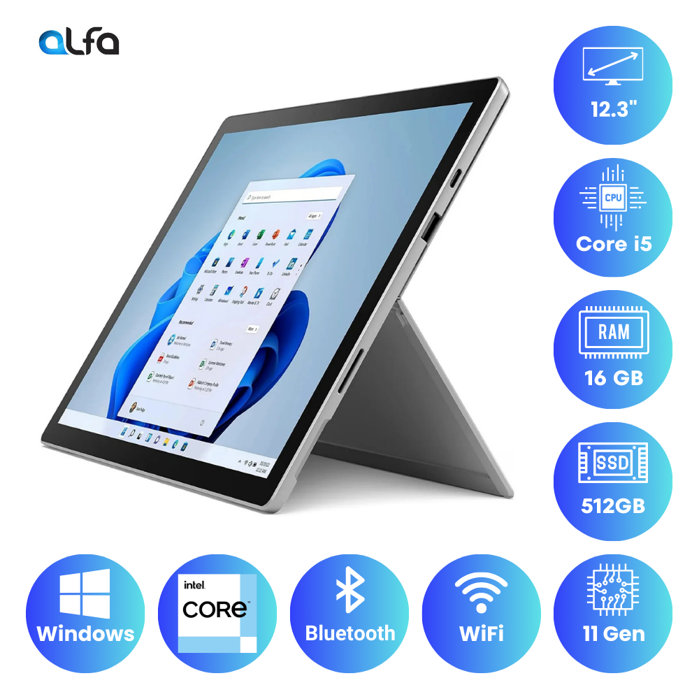 Microsoft Surface Pro 7+ – 12.3" – Intel Core i5 - 16GB RAM - 512GB SSD