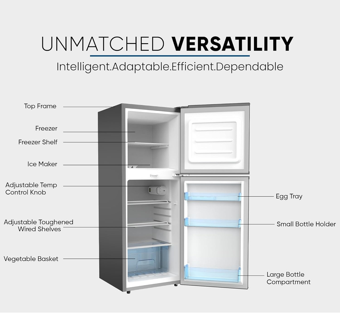 Nikai 190L Double Door Refrigerator, NRF190DN4S